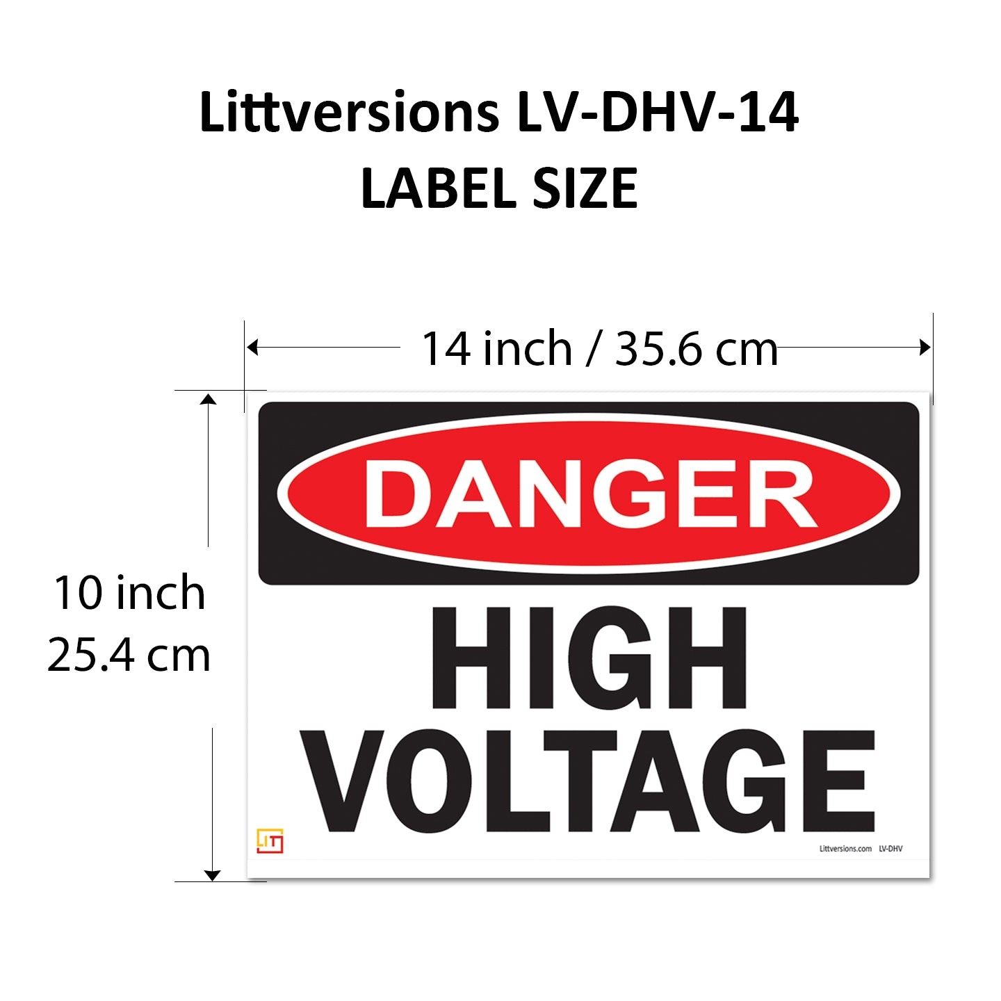 Danger High Voltage OSHA WARNING Safety Label Sign Decal 6 mil Laminated Engineer Grade UV Protected Red Black White ANSI NFPA Weather Resistant Indoor Outdoor Use 84877 84875 84876 89173