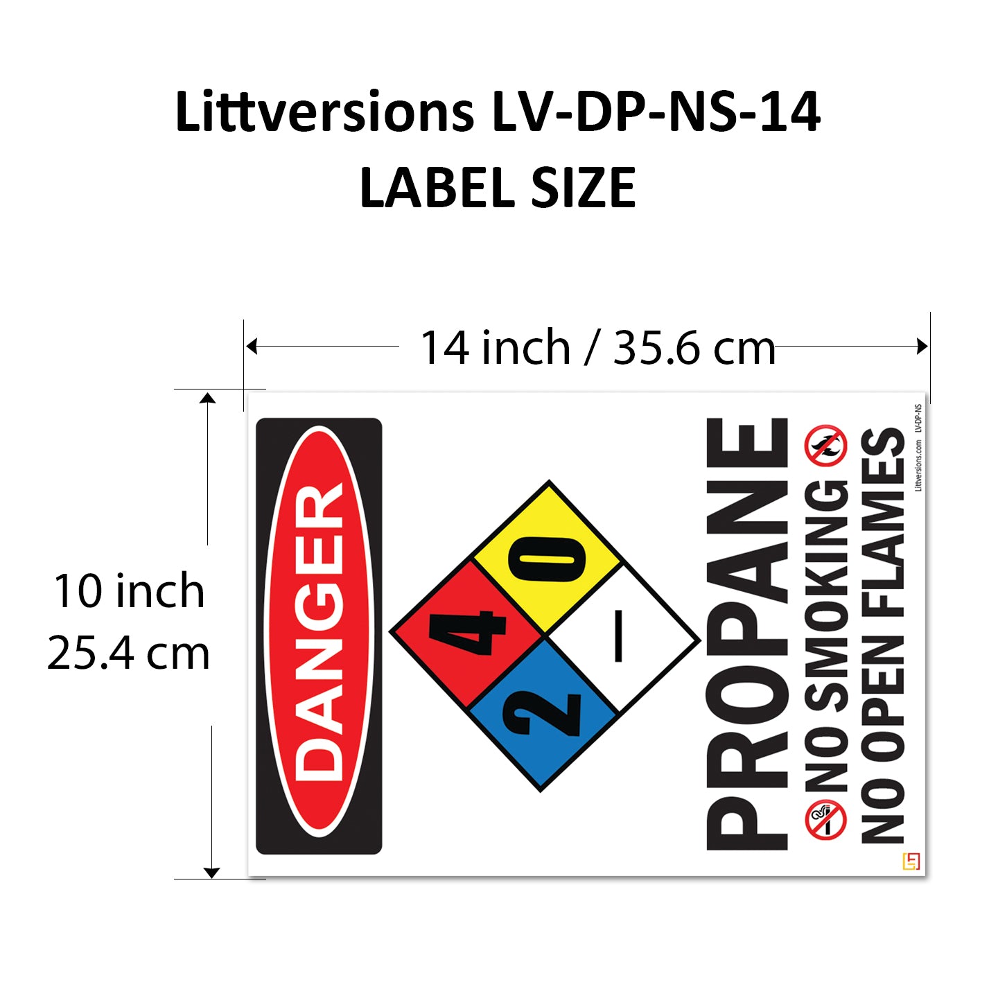 Danger Propane No Smoking No Open Flames OSHA WARNING Safety Hazard Label Sign Decal 6 mil Laminated Engineer Grade UV Protected ANSI NFPA Fade/Weather Resistant Indoor Outdoor Use 103926