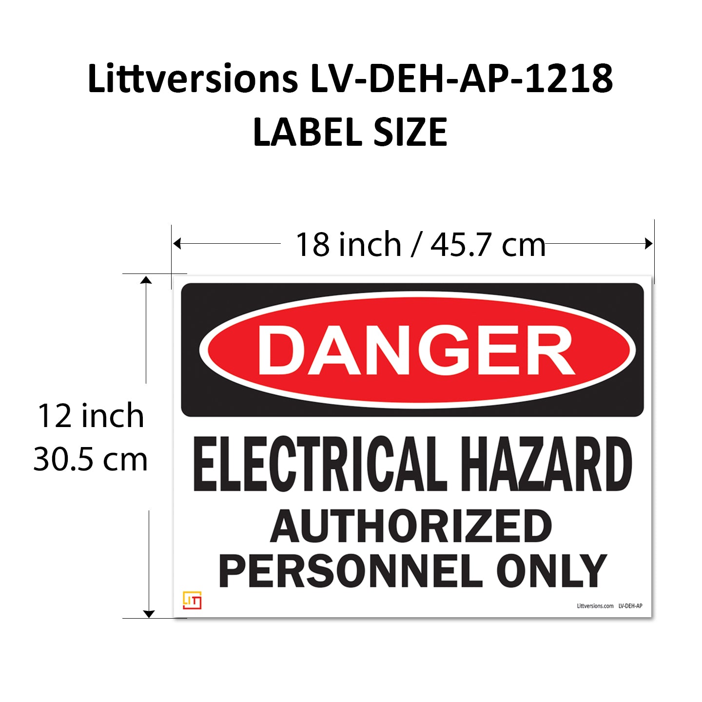 Danger Electrical Hazard, Authorized Personnel Only OSHA WARNING Safety Label Sign Decal 6 mil Laminated Engineer Grade UV Protected ANSI NFPA Weather Resistant Indoor Outdoor Use 40656