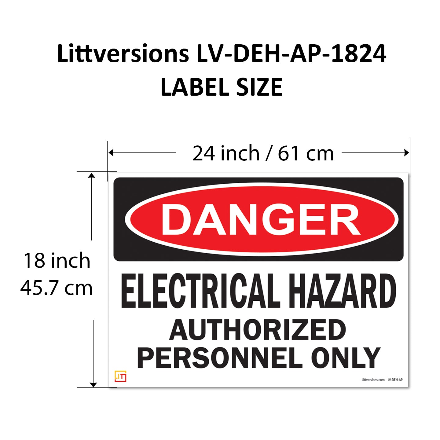 Danger Electrical Hazard, Authorized Personnel Only OSHA WARNING Safety Label Sign Decal 6 mil Laminated Engineer Grade UV Protected ANSI NFPA Weather Resistant Indoor Outdoor Use 40656