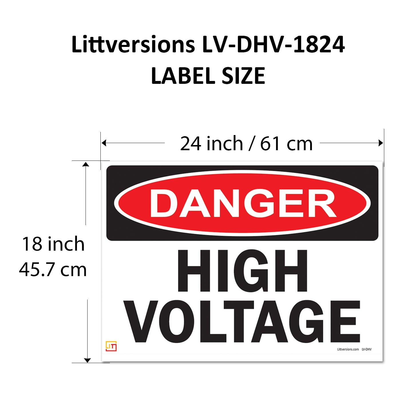 Danger High Voltage OSHA WARNING Safety Label Sign Decal 6 mil Laminated Engineer Grade UV Protected Red Black White ANSI NFPA Weather Resistant Indoor Outdoor Use 84877 84875 84876 89173