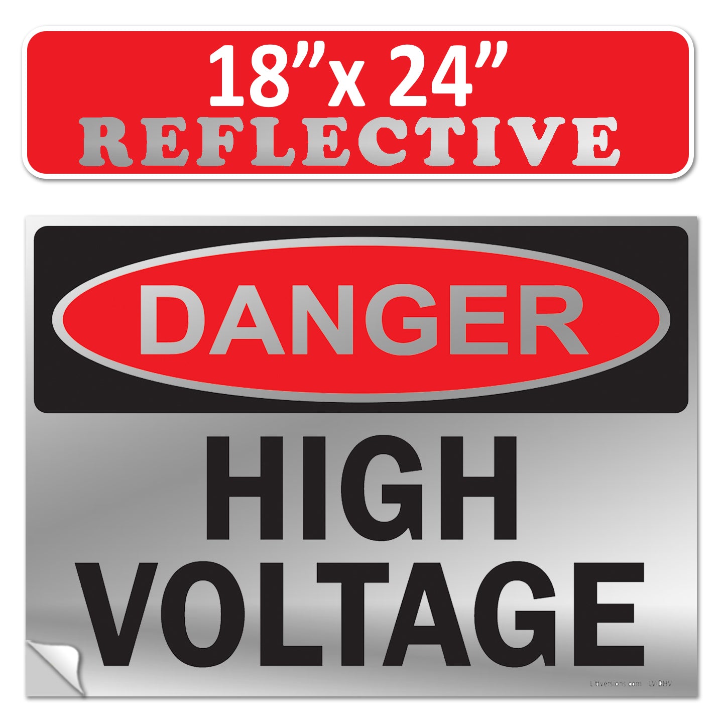 Danger High Voltage OSHA WARNING Safety Label Sign Decal 6 mil Laminated Engineer Grade UV Protected Red Black White ANSI NFPA Weather Resistant Indoor Outdoor Use 84877 84875 84876 89173