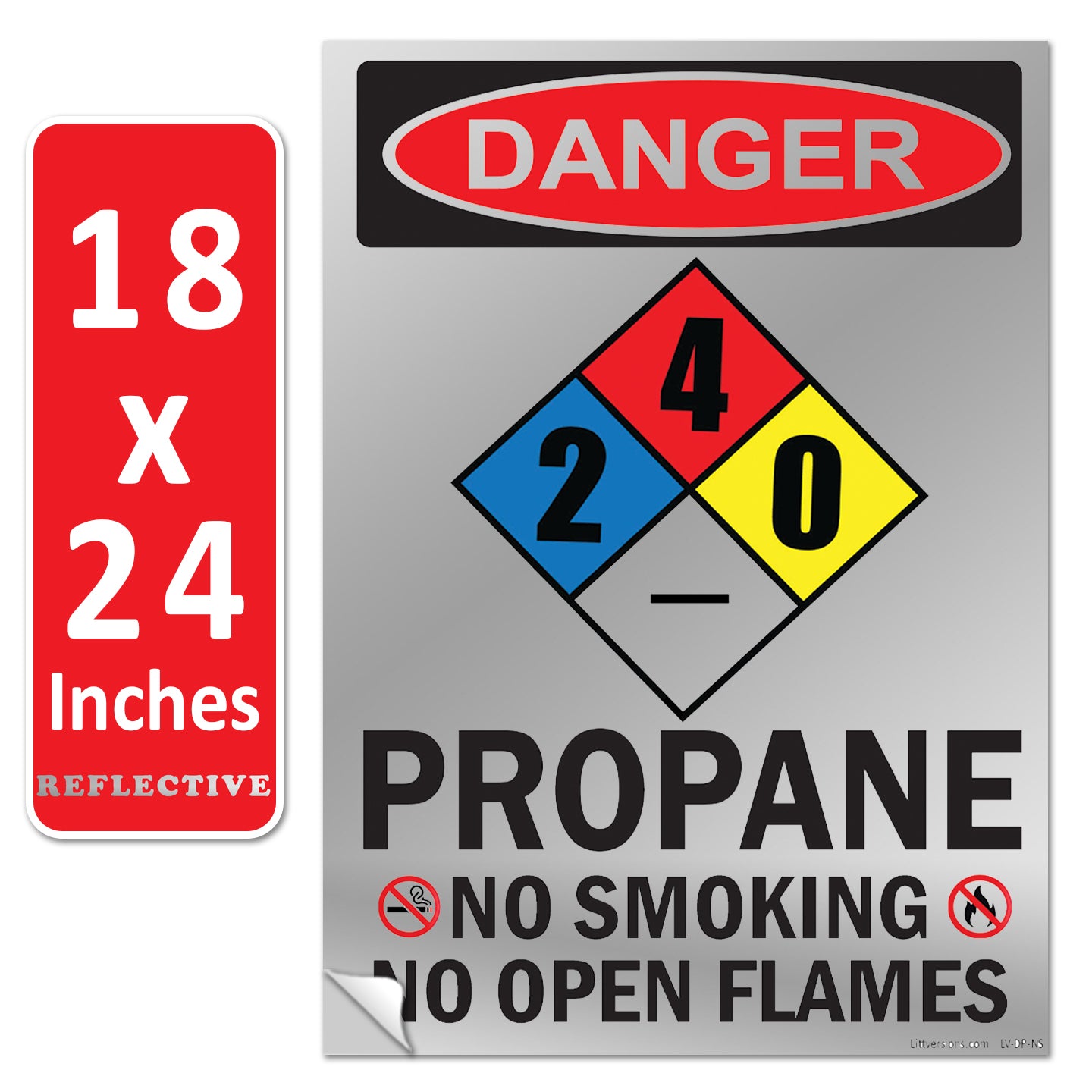 Danger Propane No Smoking No Open Flames OSHA WARNING Safety Hazard Label Sign Decal 6 mil Laminated Engineer Grade UV Protected ANSI NFPA Fade/Weather Resistant Indoor Outdoor Use 103926