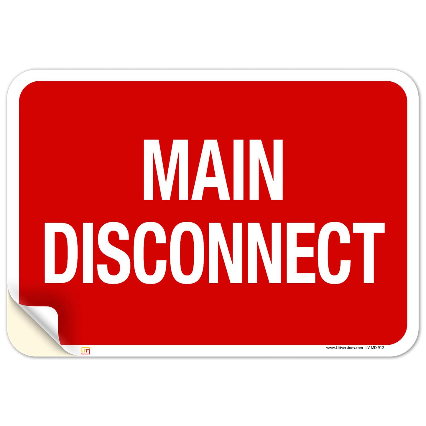 2 Pack 12" x 9" Main Disconnect Sticker Service Label Emergency Sign Symbol Marker 12x9 9x12 inch