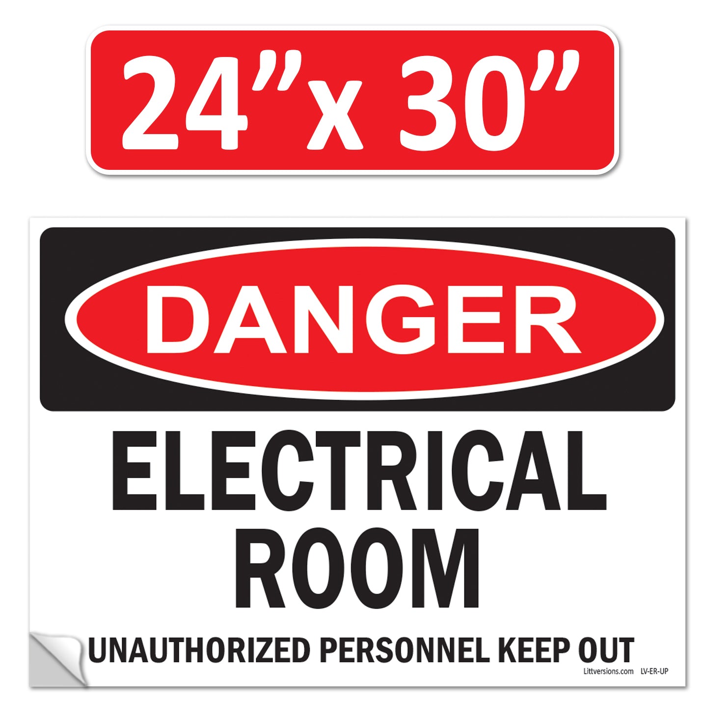 Danger Electrical Room, Unauthorized Personnel Keep Out OSHA WARNING Safety Hazard Label Sign Decal 6 mil Laminated Engineer Grade UV Protected ANSI NFPA Weather Resistant Indoor Outdoor
