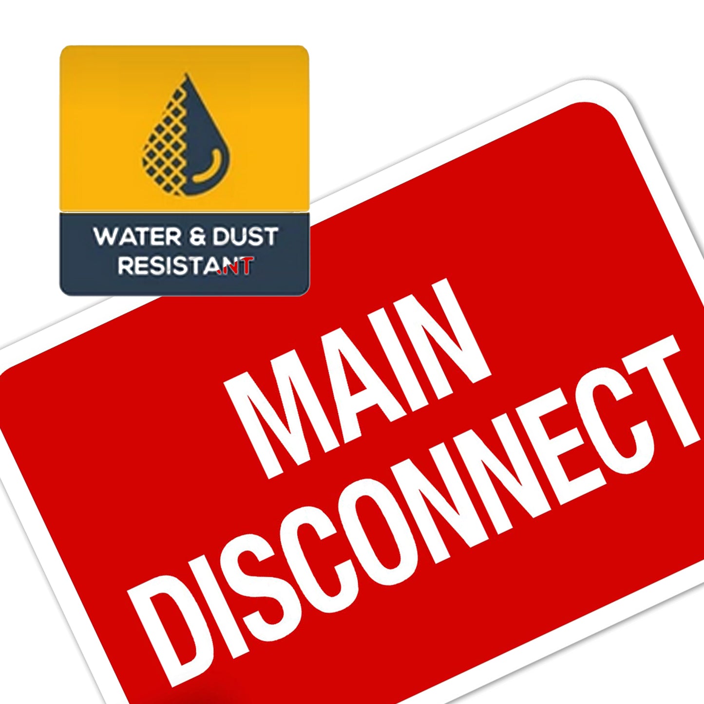 Assorted 8 Pack Main Electrical Disconnect Sticker Label Sign 12x9 9x12 9x7 7x9 6x4 3x2 2x3 inches