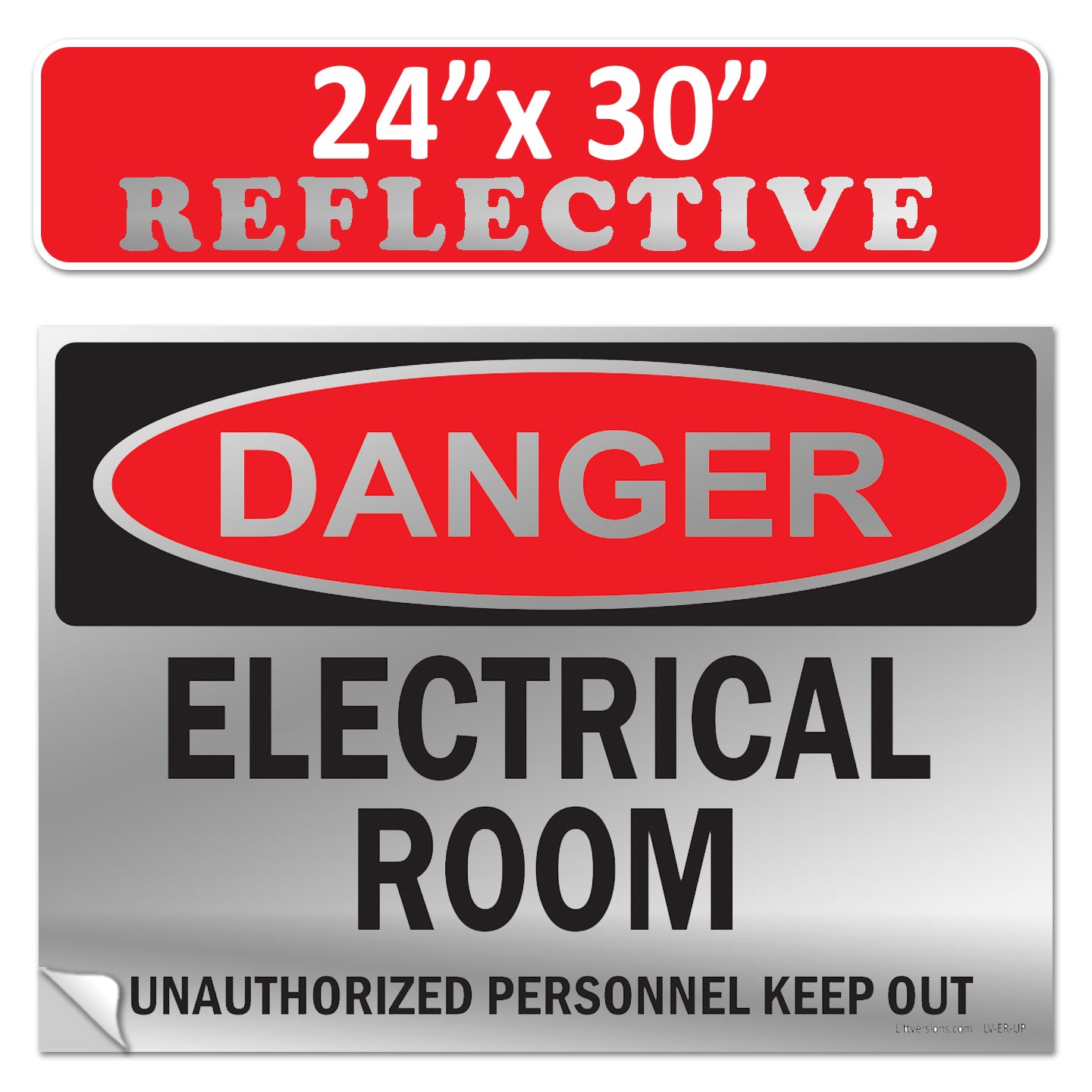 Danger Electrical Room, Unauthorized Personnel Keep Out OSHA WARNING Safety Hazard Label Sign Decal 6 mil Laminated Engineer Grade UV Protected ANSI NFPA Weather Resistant Indoor Outdoor