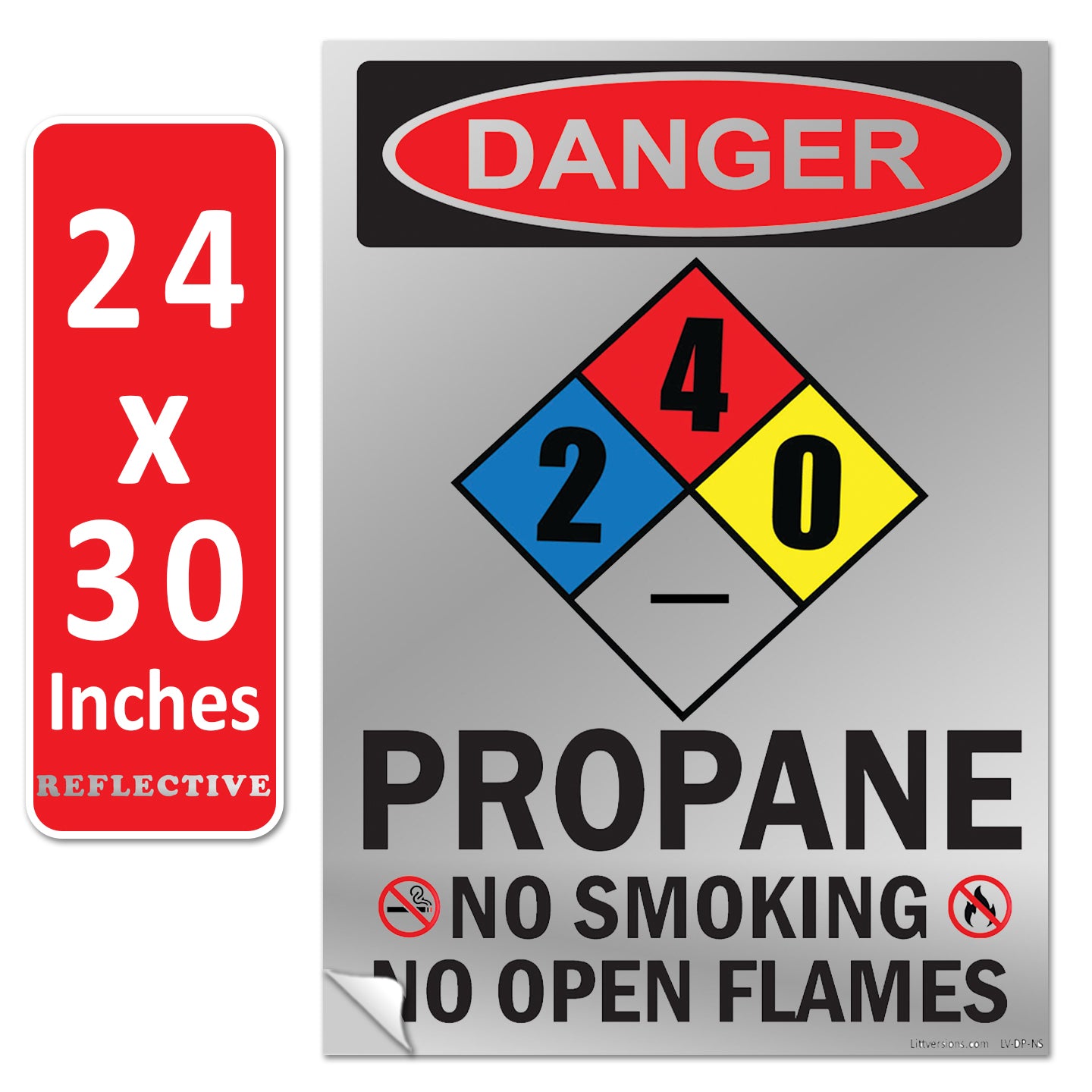 Danger Propane No Smoking No Open Flames OSHA WARNING Safety Hazard Label Sign Decal 6 mil Laminated Engineer Grade UV Protected ANSI NFPA Fade/Weather Resistant Indoor Outdoor Use 103926