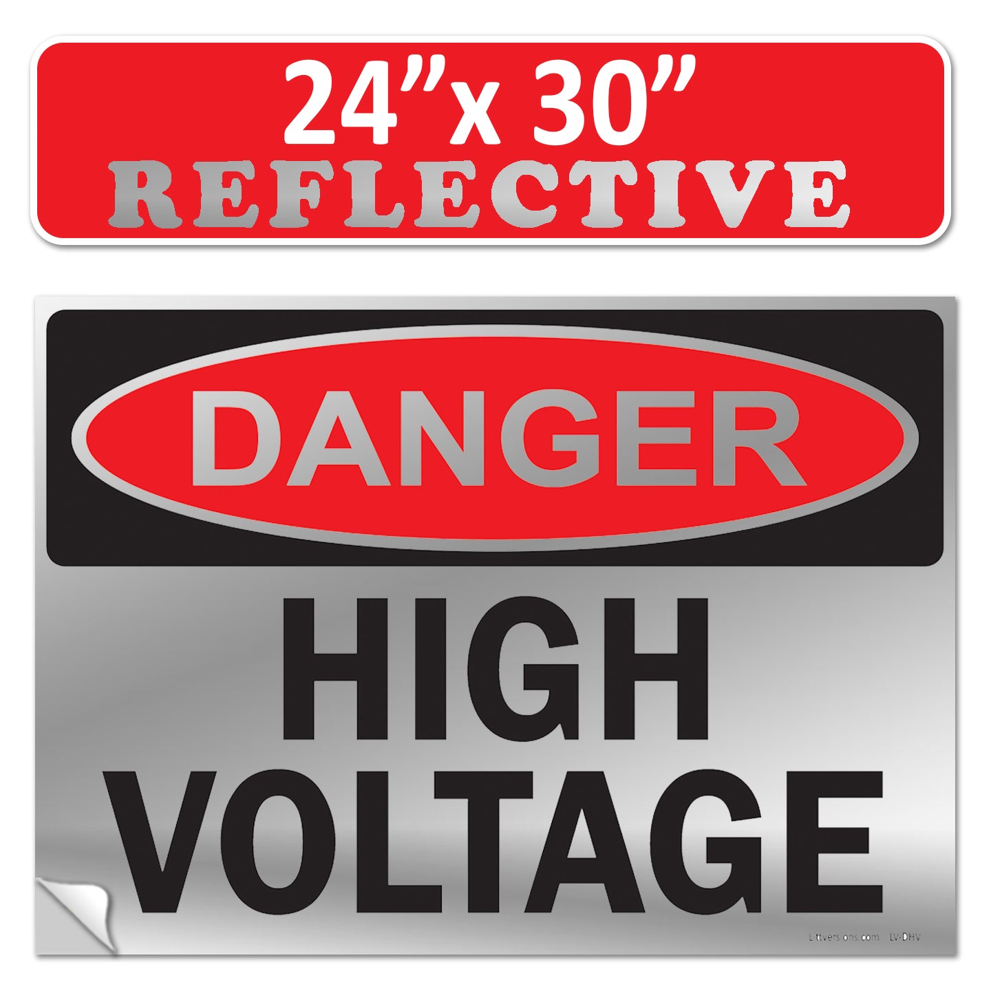 Danger High Voltage OSHA WARNING Safety Label Sign Decal 6 mil Laminated Engineer Grade UV Protected Red Black White ANSI NFPA Weather Resistant Indoor Outdoor Use 84877 84875 84876 89173