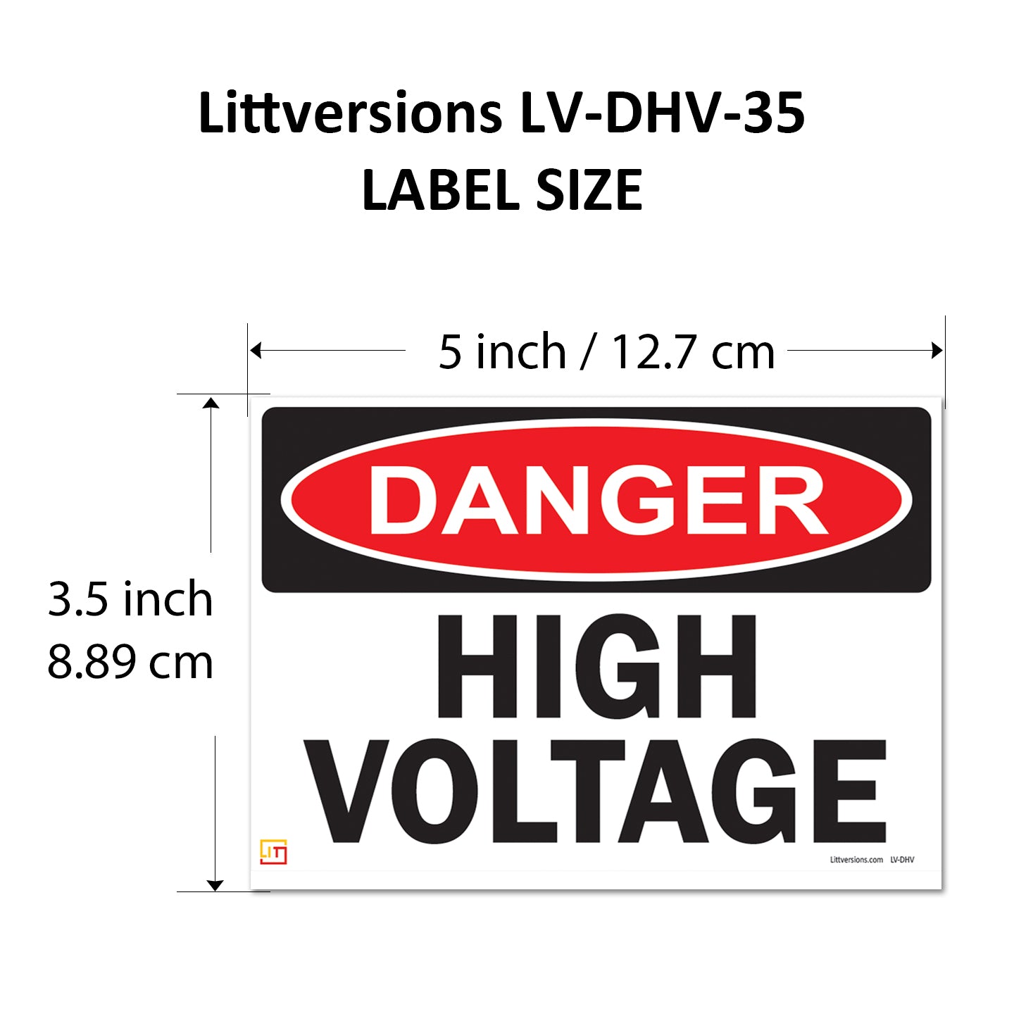 Danger High Voltage OSHA WARNING Safety Label Sign Decal 6 mil Laminated Engineer Grade UV Protected Red Black White ANSI NFPA Weather Resistant Indoor Outdoor Use 84877 84875 84876 89173