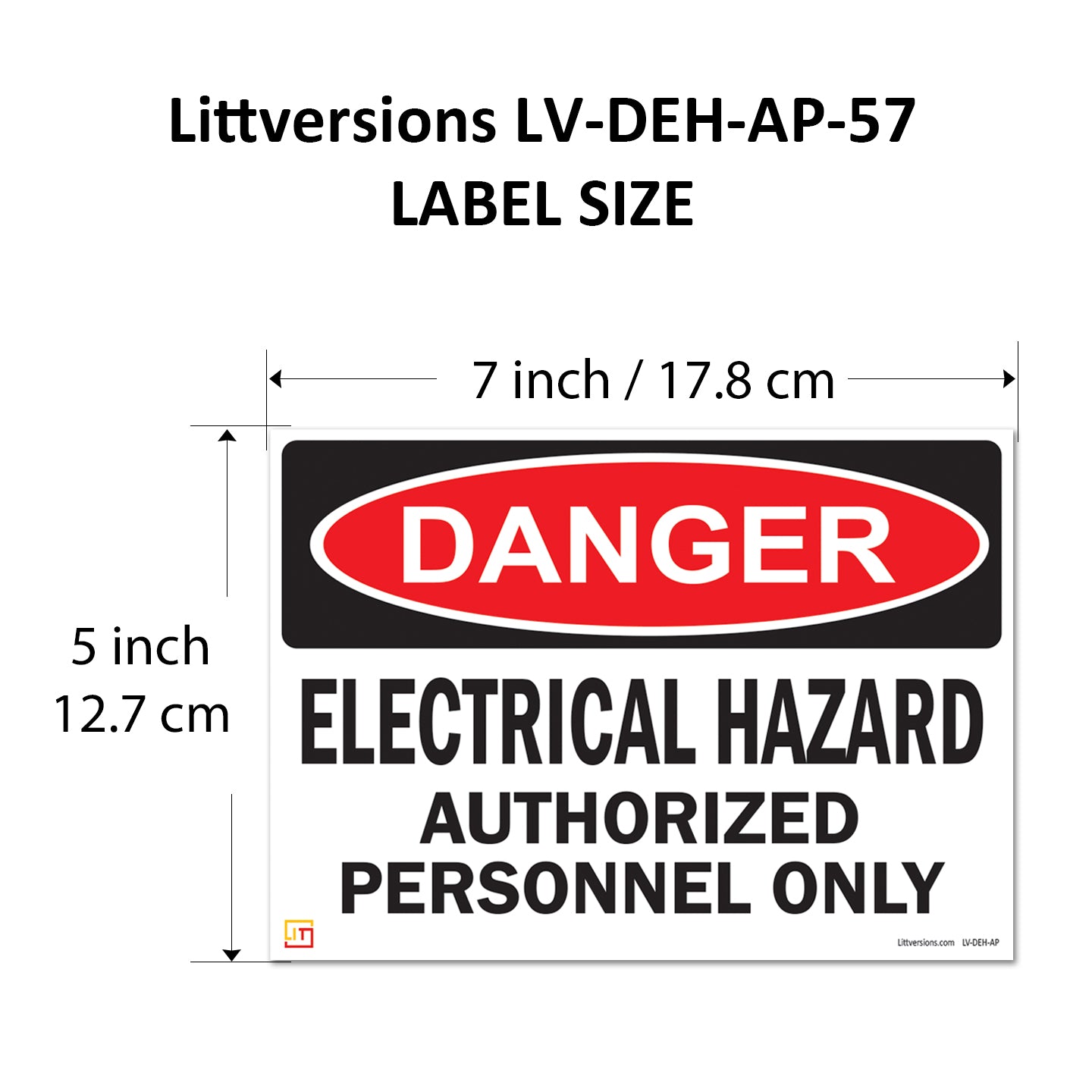 Danger Electrical Hazard, Authorized Personnel Only OSHA WARNING Safety Label Sign Decal 6 mil Laminated Engineer Grade UV Protected ANSI NFPA Weather Resistant Indoor Outdoor Use 40656