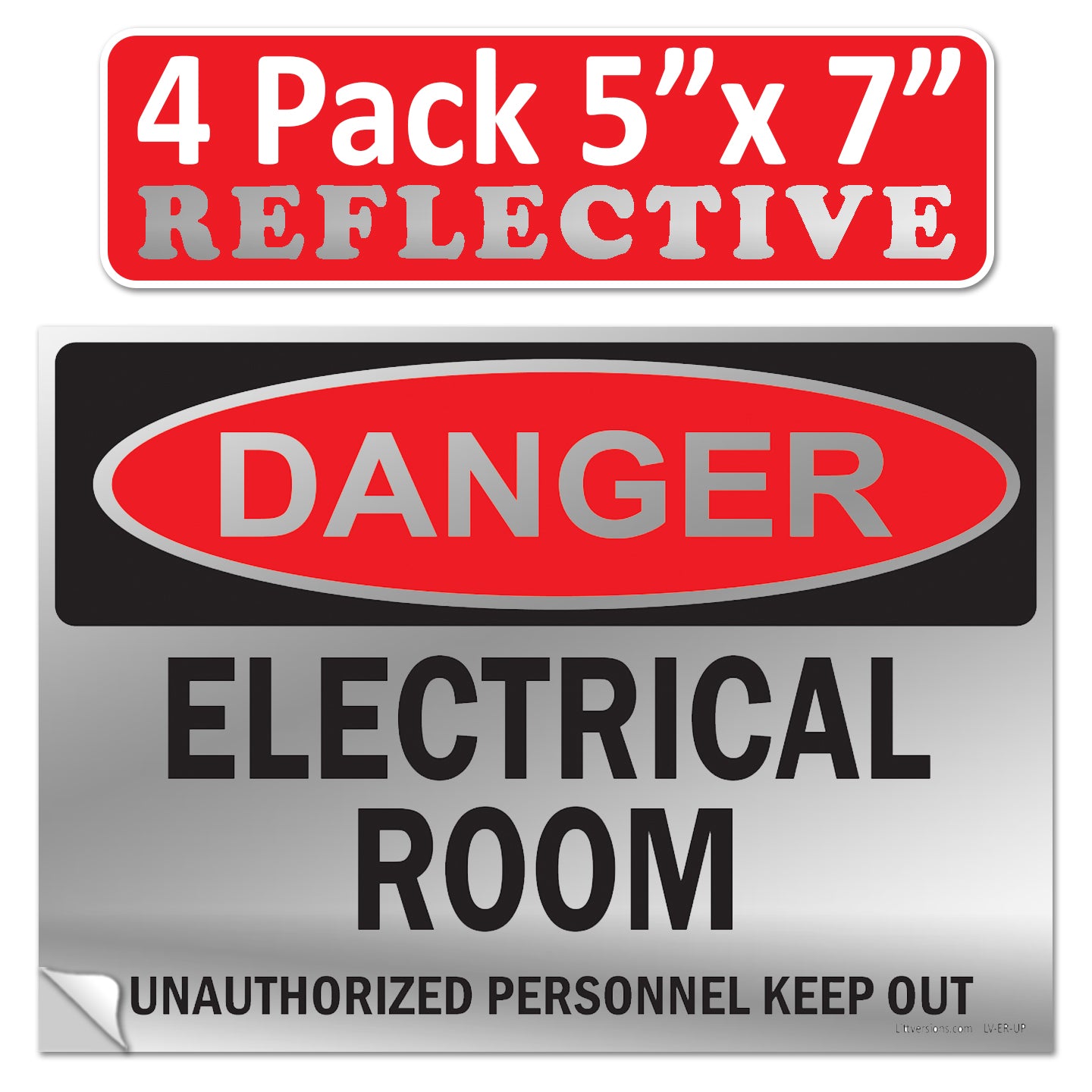 Danger Electrical Room, Unauthorized Personnel Keep Out OSHA WARNING Safety Hazard Label Sign Decal 6 mil Laminated Engineer Grade UV Protected ANSI NFPA Weather Resistant Indoor Outdoor