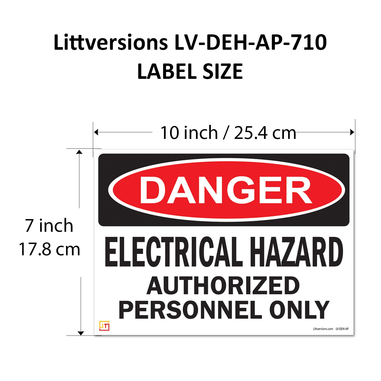 Danger Electrical Hazard, Authorized Personnel Only OSHA WARNING Safety Label Sign Decal 6 mil Laminated Engineer Grade UV Protected ANSI NFPA Weather Resistant Indoor Outdoor Use 40656