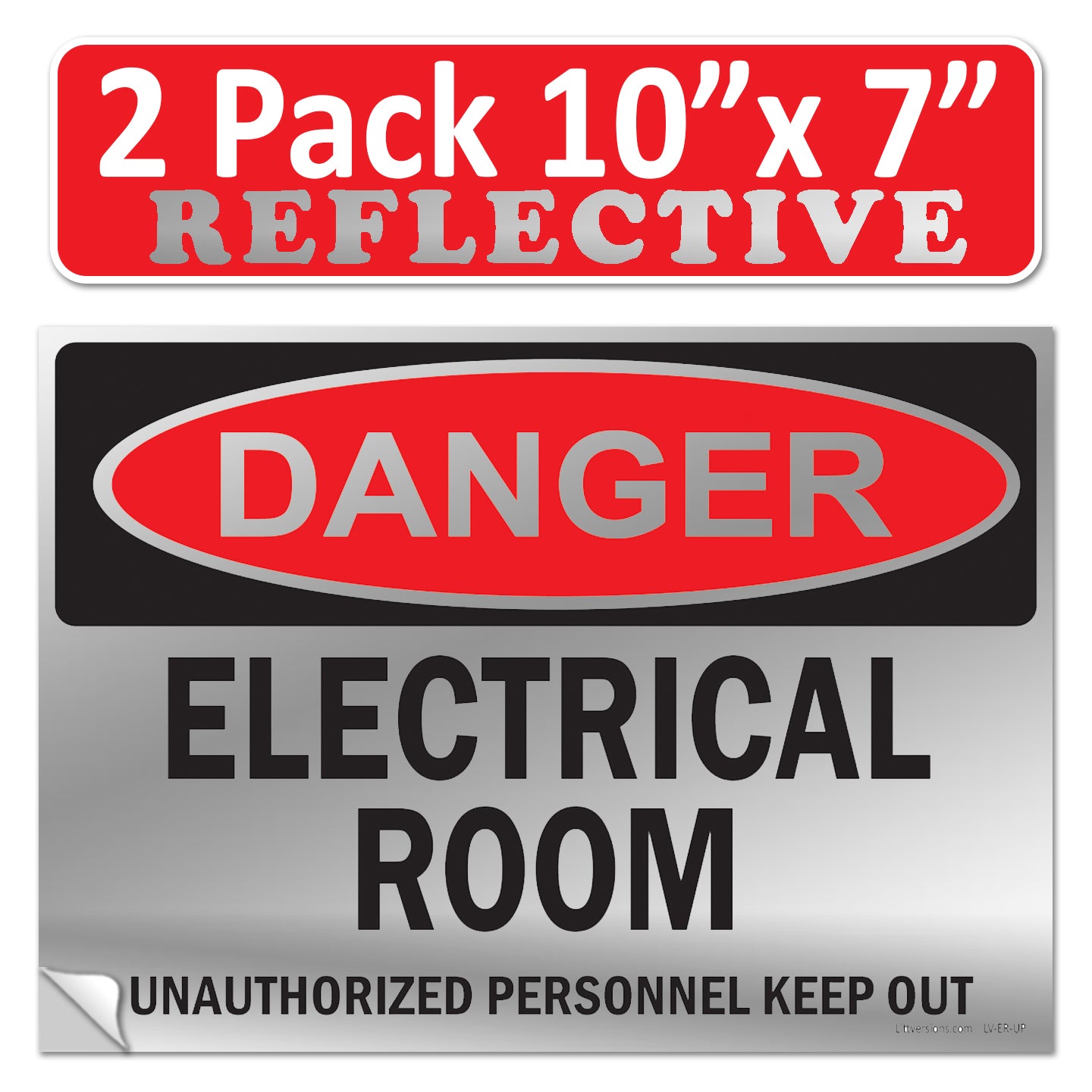 Danger Electrical Room, Unauthorized Personnel Keep Out OSHA WARNING Safety Hazard Label Sign Decal 6 mil Laminated Engineer Grade UV Protected ANSI NFPA Weather Resistant Indoor Outdoor