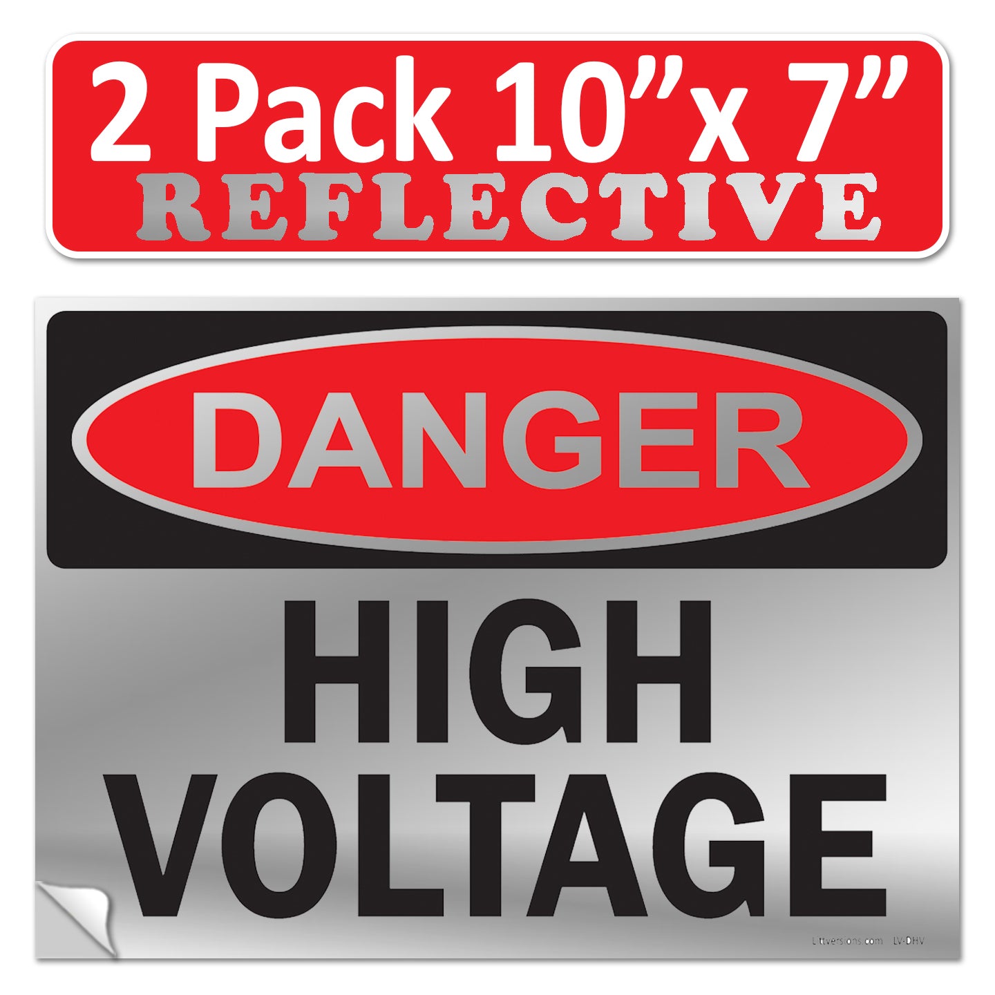 Danger High Voltage OSHA WARNING Safety Label Sign Decal 6 mil Laminated Engineer Grade UV Protected Red Black White ANSI NFPA Weather Resistant Indoor Outdoor Use 84877 84875 84876 89173