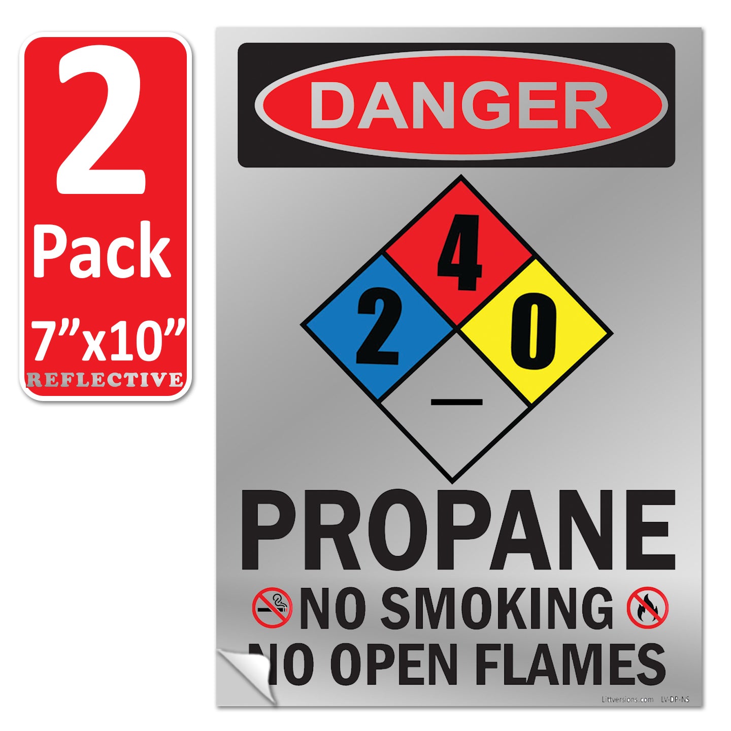 Danger Propane No Smoking No Open Flames OSHA WARNING Safety Hazard Label Sign Decal 6 mil Laminated Engineer Grade UV Protected ANSI NFPA Fade/Weather Resistant Indoor Outdoor Use 103926