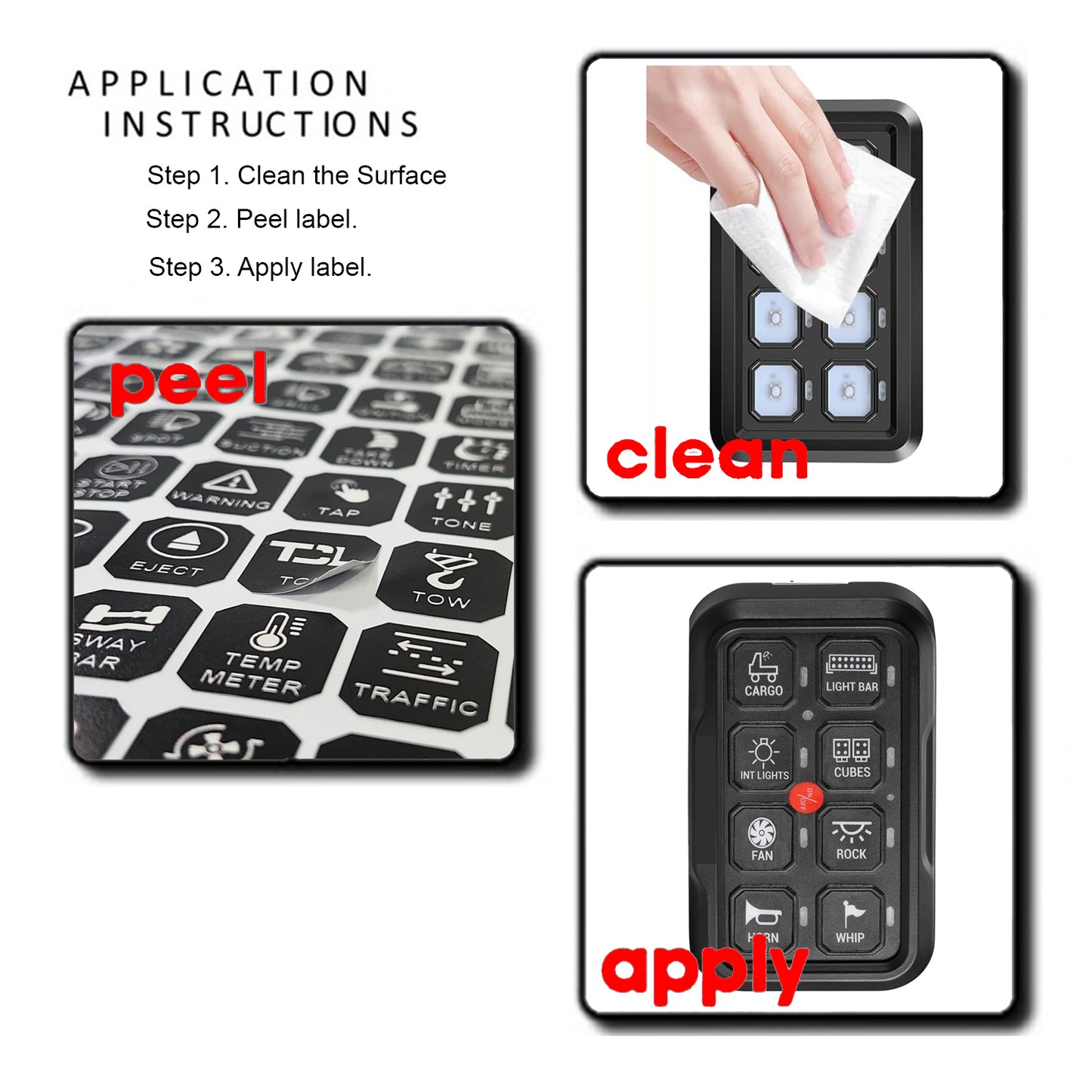 200 Pcs Vertical AC DC 6/8/12 Gang Switch Control Panel Stickers Labels Vinyl Marine Boat Car Truck RV ATV Camper BA80 GA80 BB80 GB80 BC60 GC60 AR800 AR-820 RC800 RA80 X2