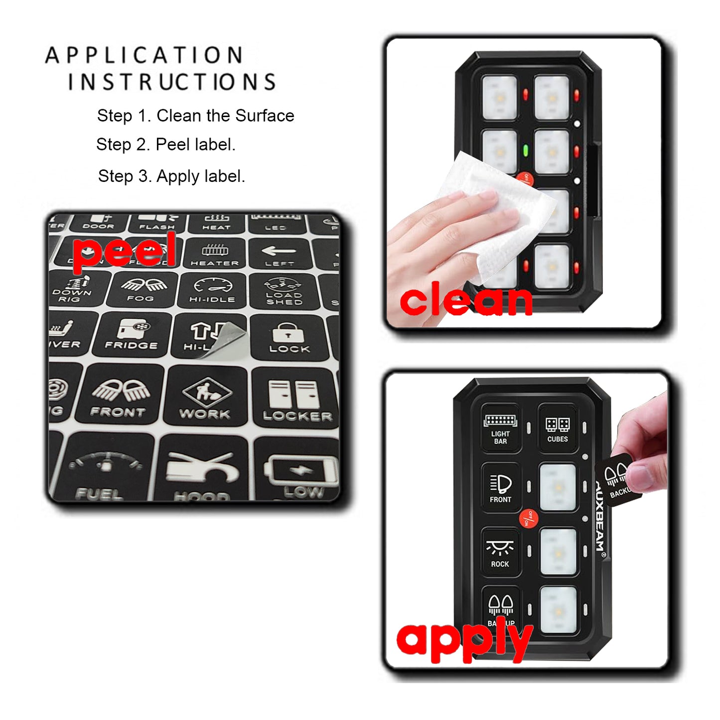 200 Pcs AC DC 6/8/12 Gang Switch Control Panel Stickers Labels Vinyl Marine Boat Car Truck RV Camper Vehicle RA80 XL RB80 XL AR-600 AC-1200 Large Vertical