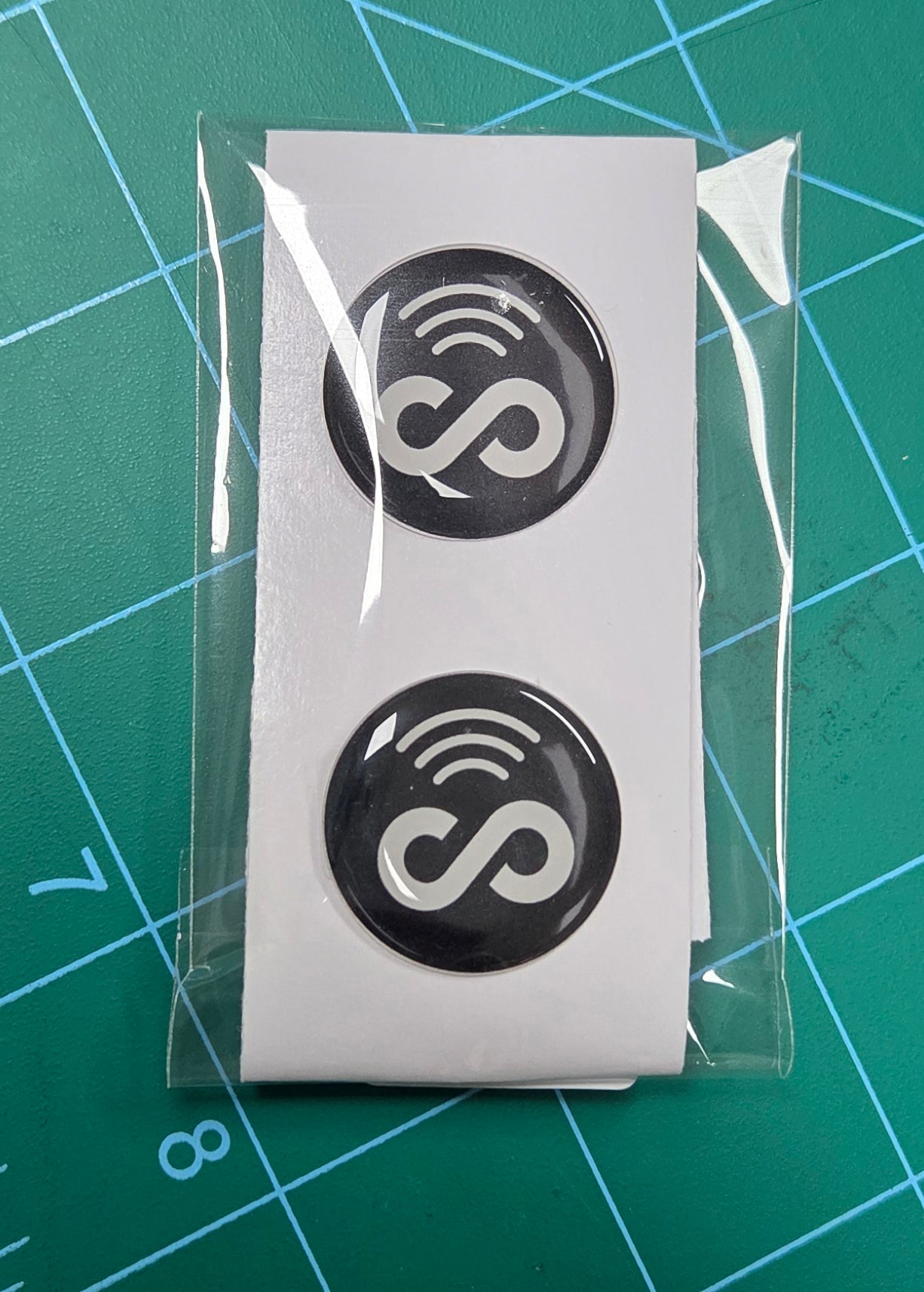 5 Pack 1" Black Round Replacement Connecteam NFC Tag with Ready to use NFC 213 Tags -Rewriteable NFC tag