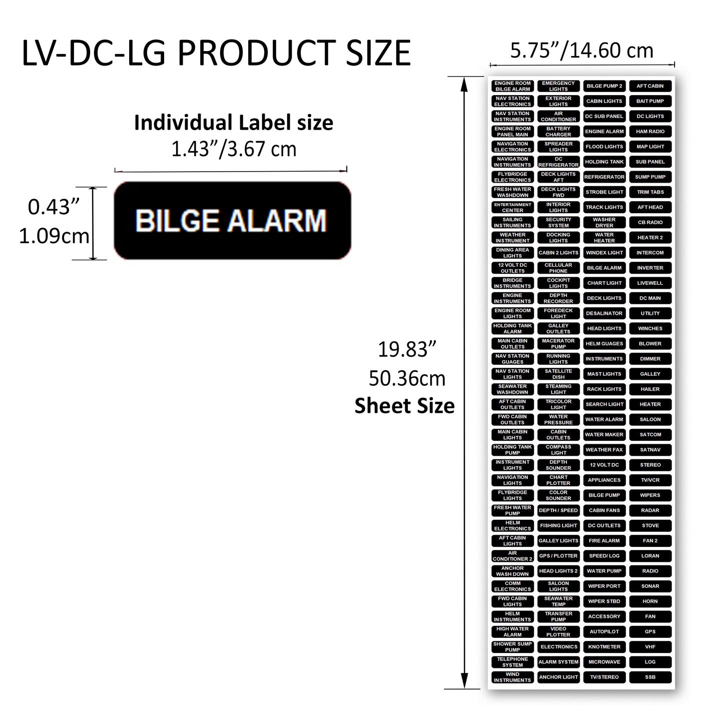 160 Pcs English Large Marine Extended AC DC Circuit Battery Panels Directory Switch Labels Car Auto Truck RV Camper Replacement for Blue Sea 8030 8031 8039 8067