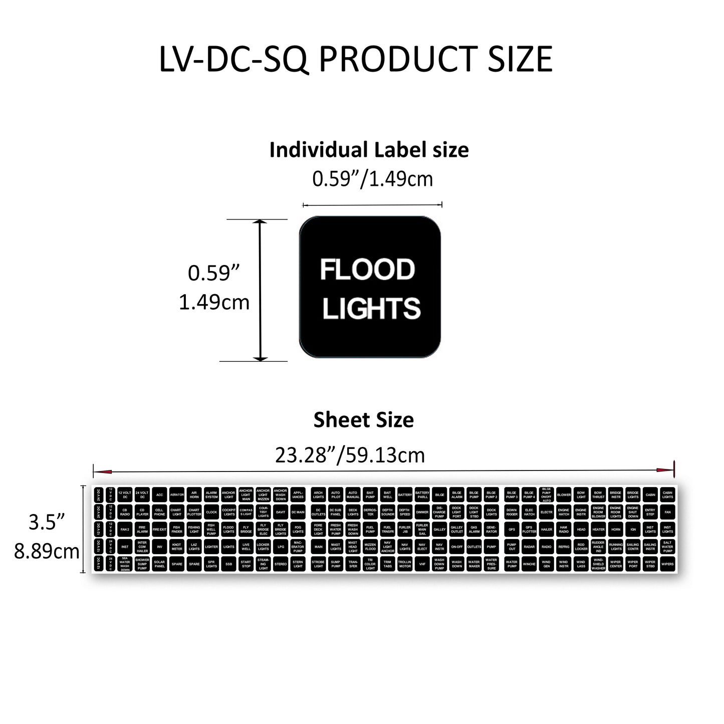 170 Pcs Square AC DC Panel Directory Label Replacement for Blue Sea 4215 4216 4217 4218 Marine
