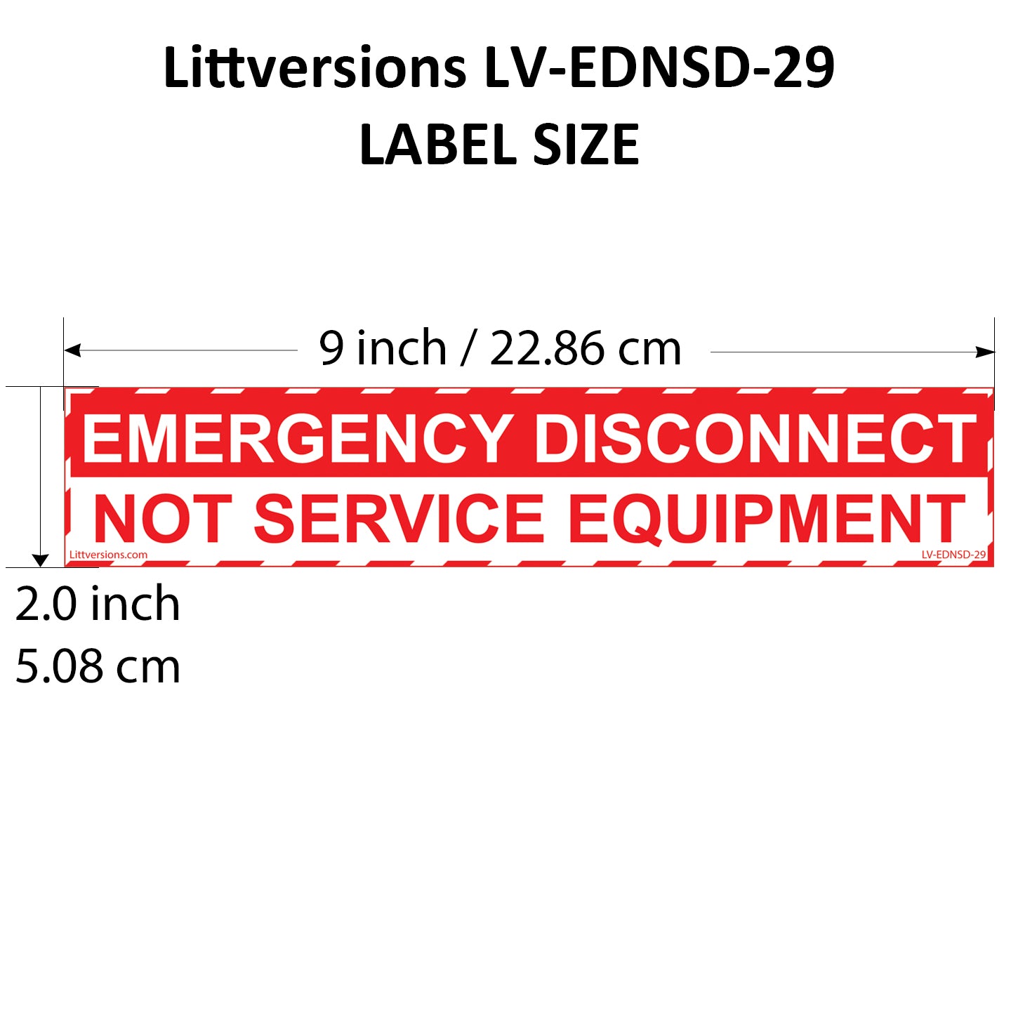 5 Pack 1-3/4"x 9" Emergency Disconnect NOT Service Equipment Label Sign Deca Vinyl 44-945 NEC compliant