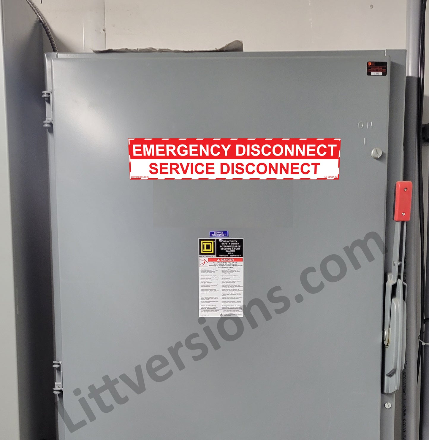 5 Pack 1-3/4"x 9" Emergency Service Disconnect Decal Label Sign Sticker Panel Vinyl 44-944 NEC compliant