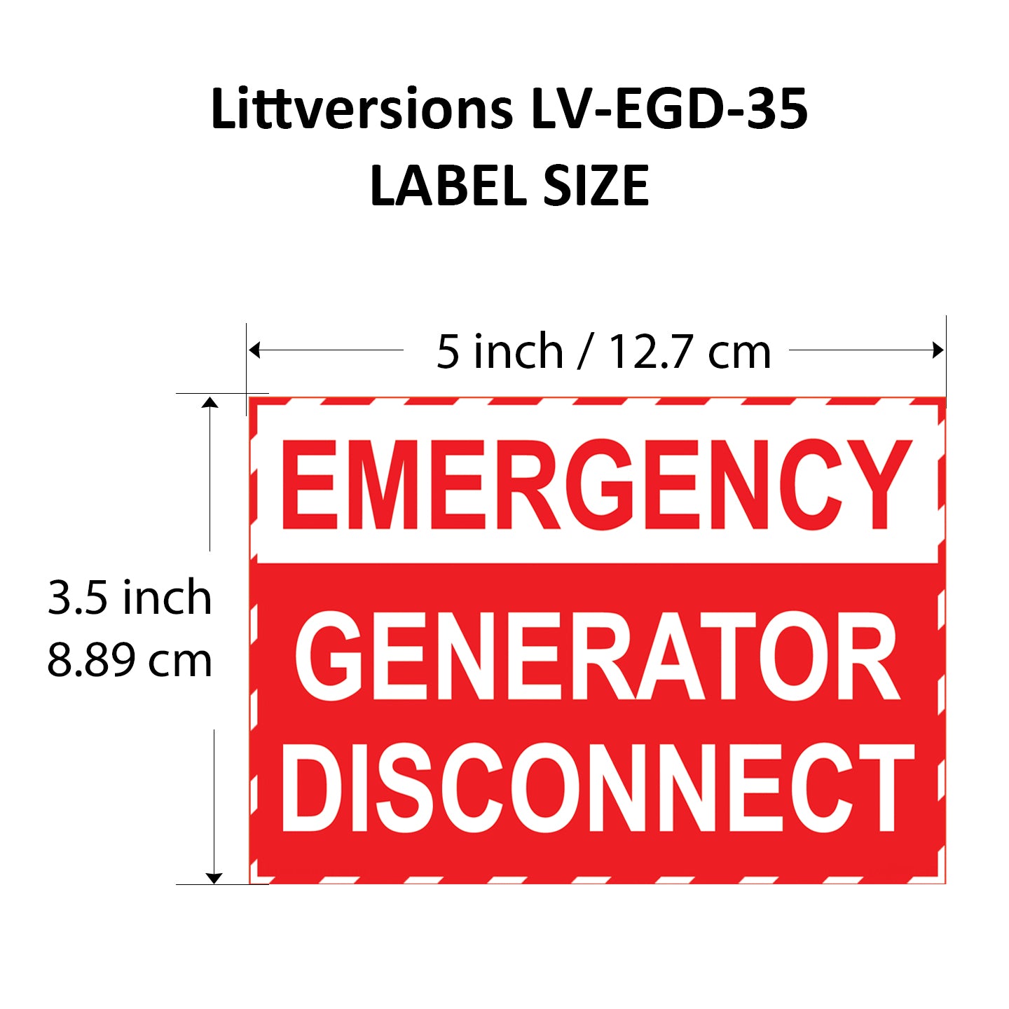 5" x 3.5" Emergency Generator Disconnect Label Sign Sticker Electrical Panel Vinyl Lock Out Shut Off