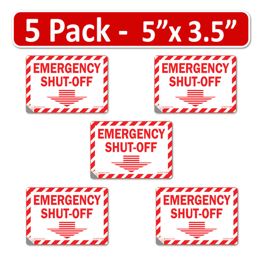 5" x 3.5" EMERGENCY SHUT-OFF Arrow Fuel Switch Label Sign Electrical Panel Vinyl Waterproof EPA2AP
