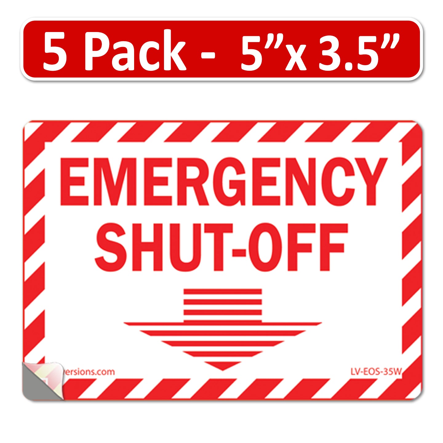 5" x 3.5" EMERGENCY SHUT-OFF Arrow Fuel Switch Label Sign Electrical Panel Vinyl Waterproof EPA2AP