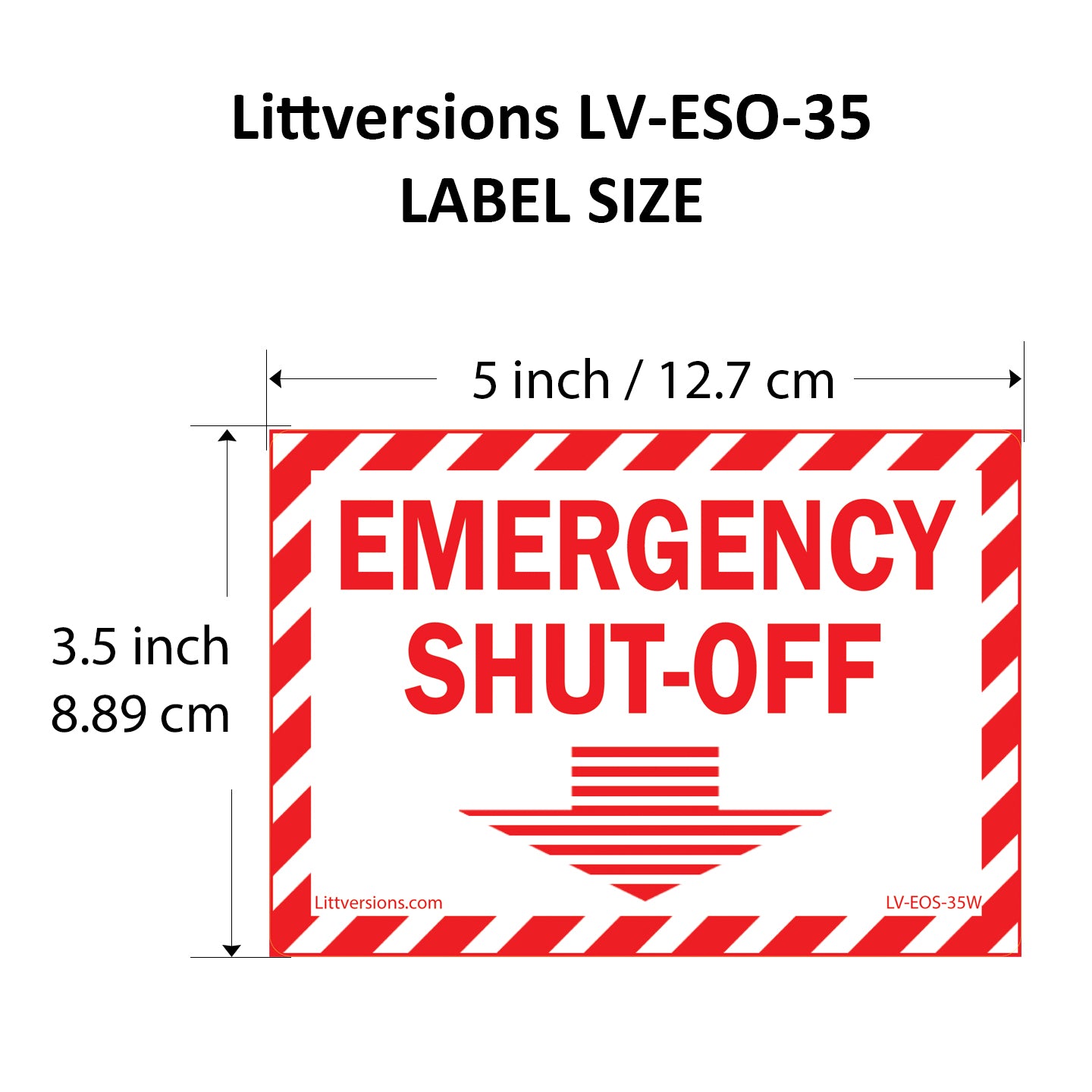 5" x 3.5" EMERGENCY SHUT-OFF Arrow Fuel Switch Label Sign Electrical Panel Vinyl Waterproof EPA2AP