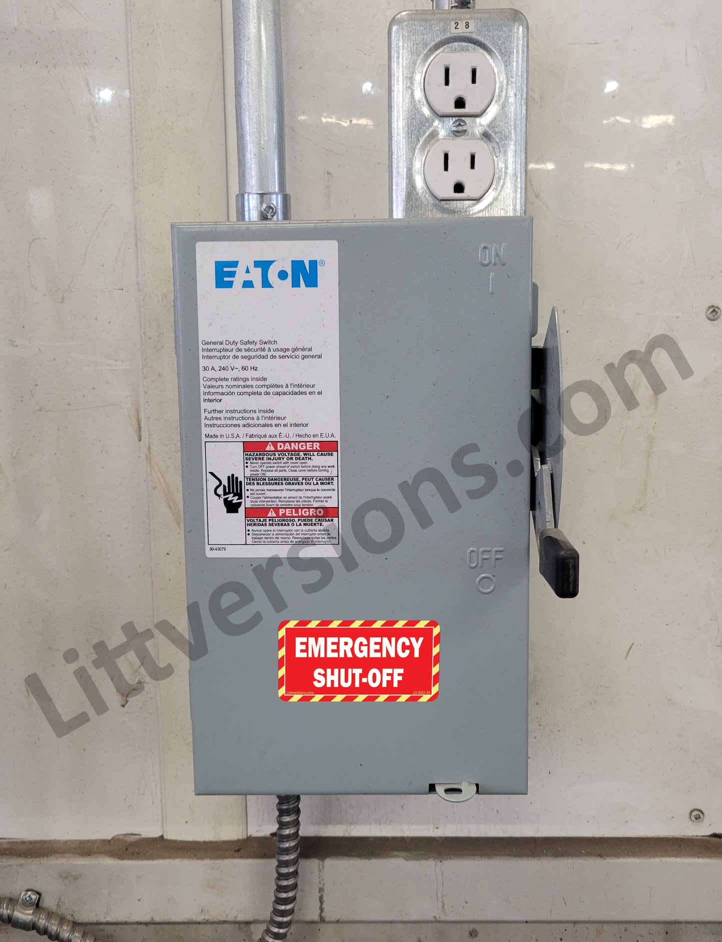 20 Pack Red 2" x 1" EMERGENCY SHUT-OFF Fuel Switch Warning Safety Outdoor Rated Laminated Label Sign Sticker Electrical Panel Vinyl 2x1 1 x2 inches