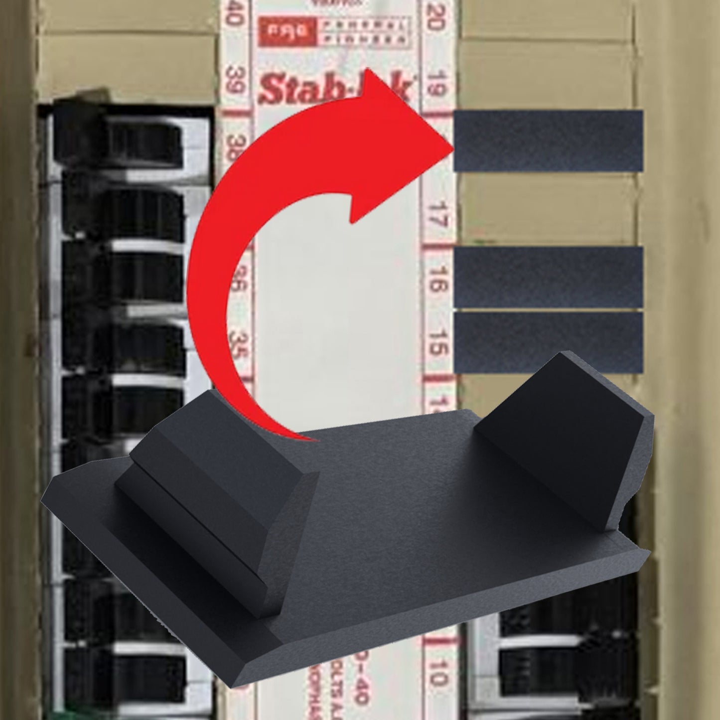 10 Pack 1/2 inch FPE NA NC NCFS Federal Pacific Stab-lok Universal Knockout Filler Plate 1/2" x 1.5" Blank Flush Cover for Twist Thin Circuit Breaker Electrical Panel Box Load Center