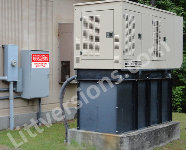 3.5"x1.75"/1.25" Generator Emergency Service Disconnect Transfer Switch NOT Service Equipment Label