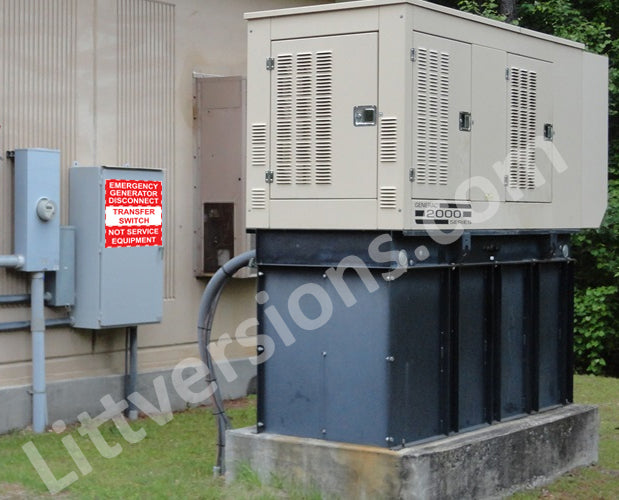 3.5"x1.75"/1.25" Generator Emergency Service Disconnect Transfer Switch NOT Service Equipment Label