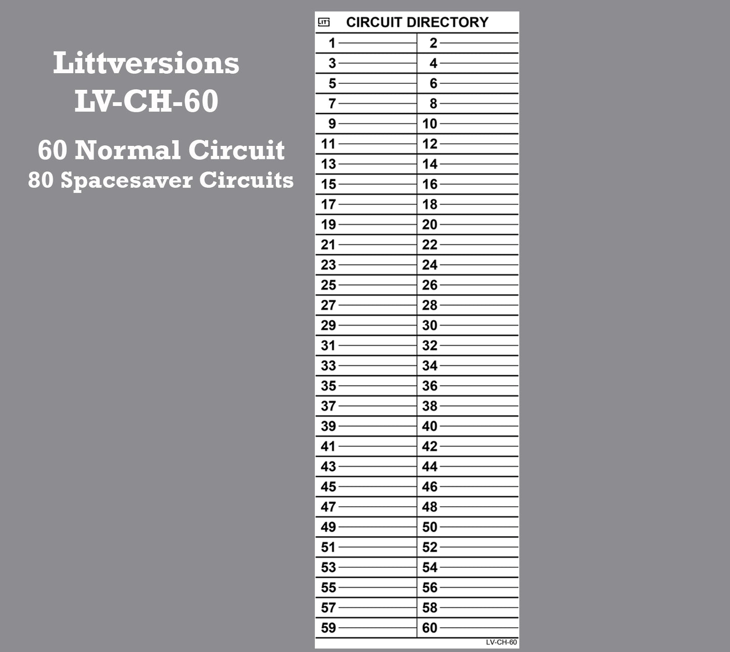 Replacement for Cutler Hammer 60 Circuits