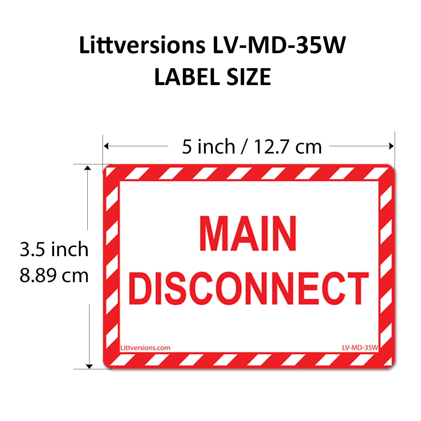 5 Pack White 5" x 3.5" Main Disconnect Label Decal Sign Notice Emergency StickerVinyl EPA5AP Lock Out Shut