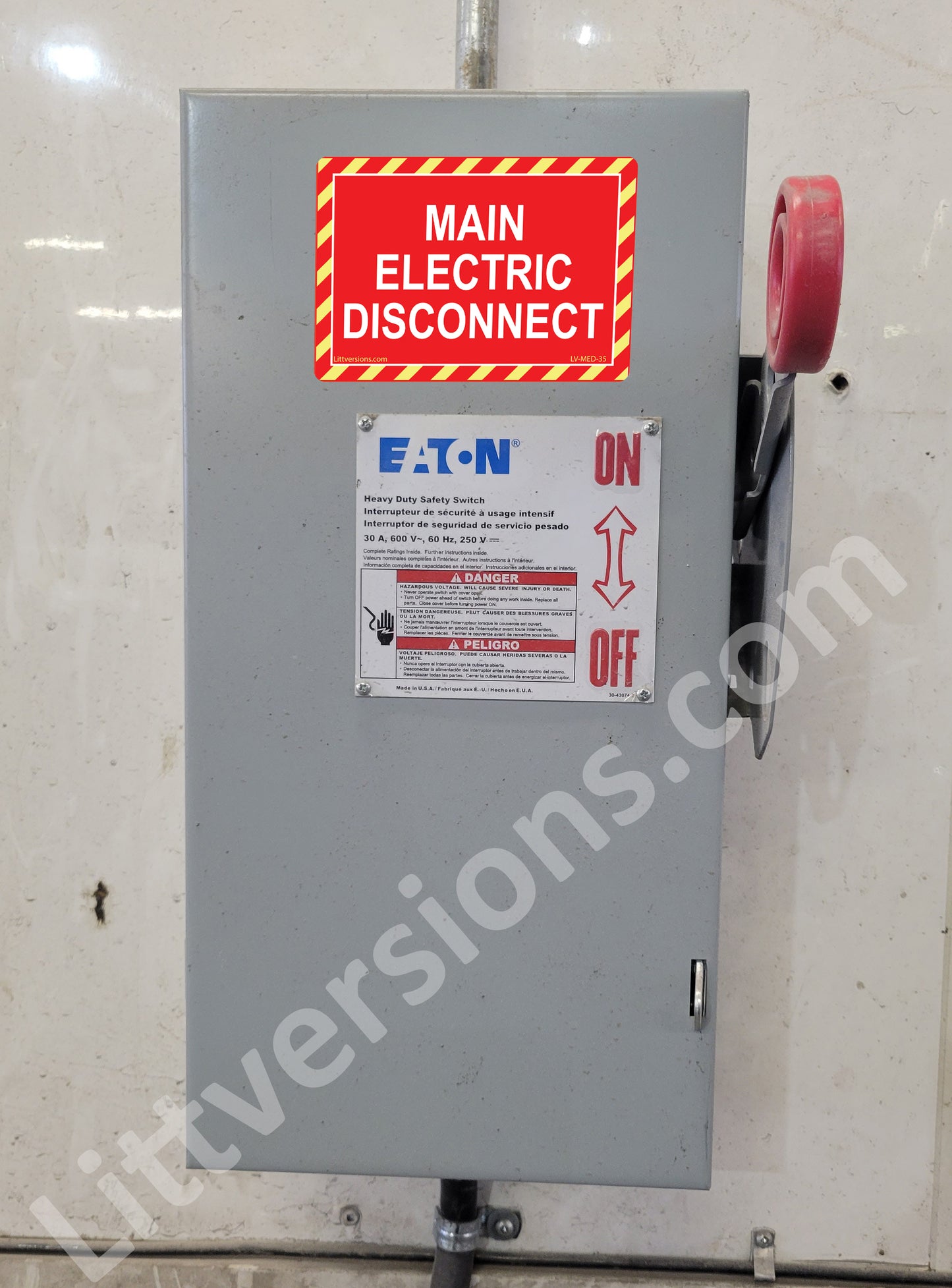 10 Pack Red 5"x 3.5" Main Electric Disconnect Labels Decal Emergency Sign Sticker Vinyl Lock Out Shut Off