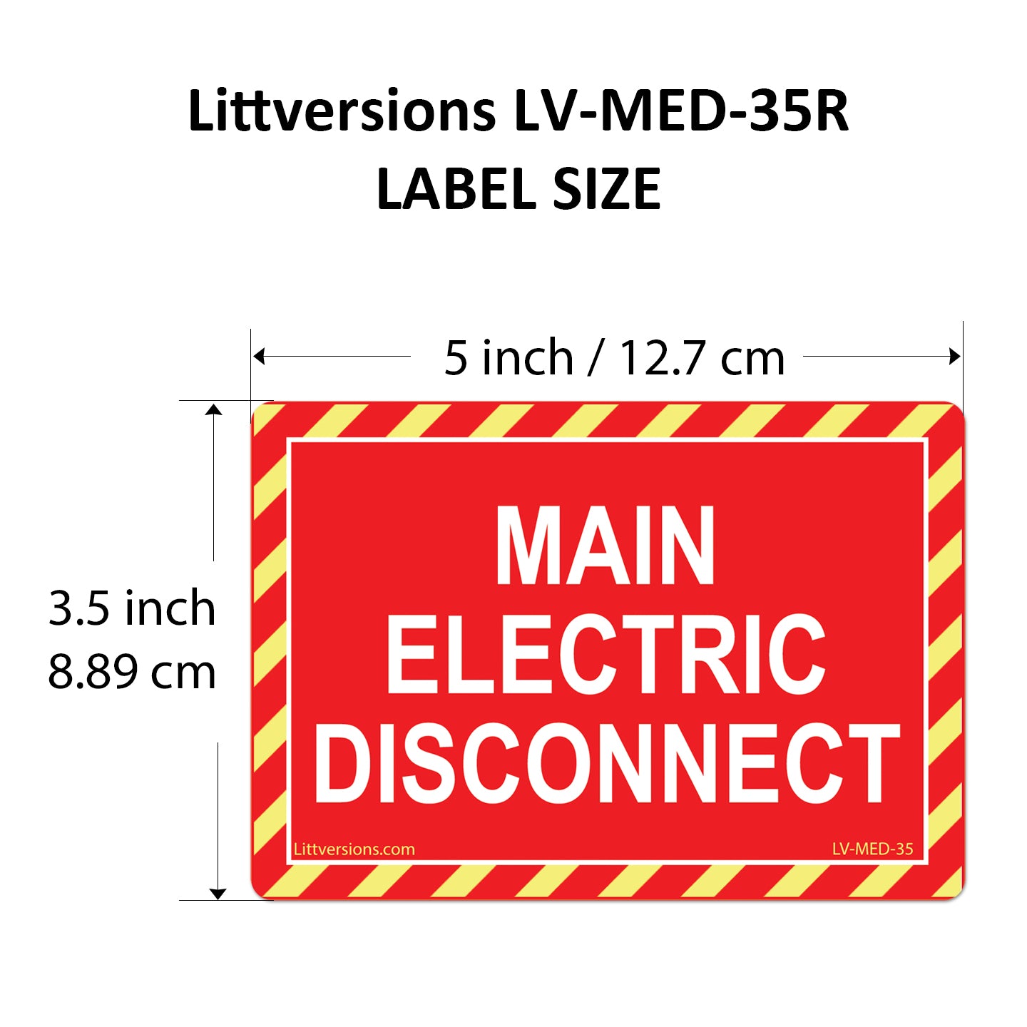 10 Pack Red 5"x 3.5" Main Electric Disconnect Labels Decal Emergency Sign Sticker Vinyl Lock Out Shut Off