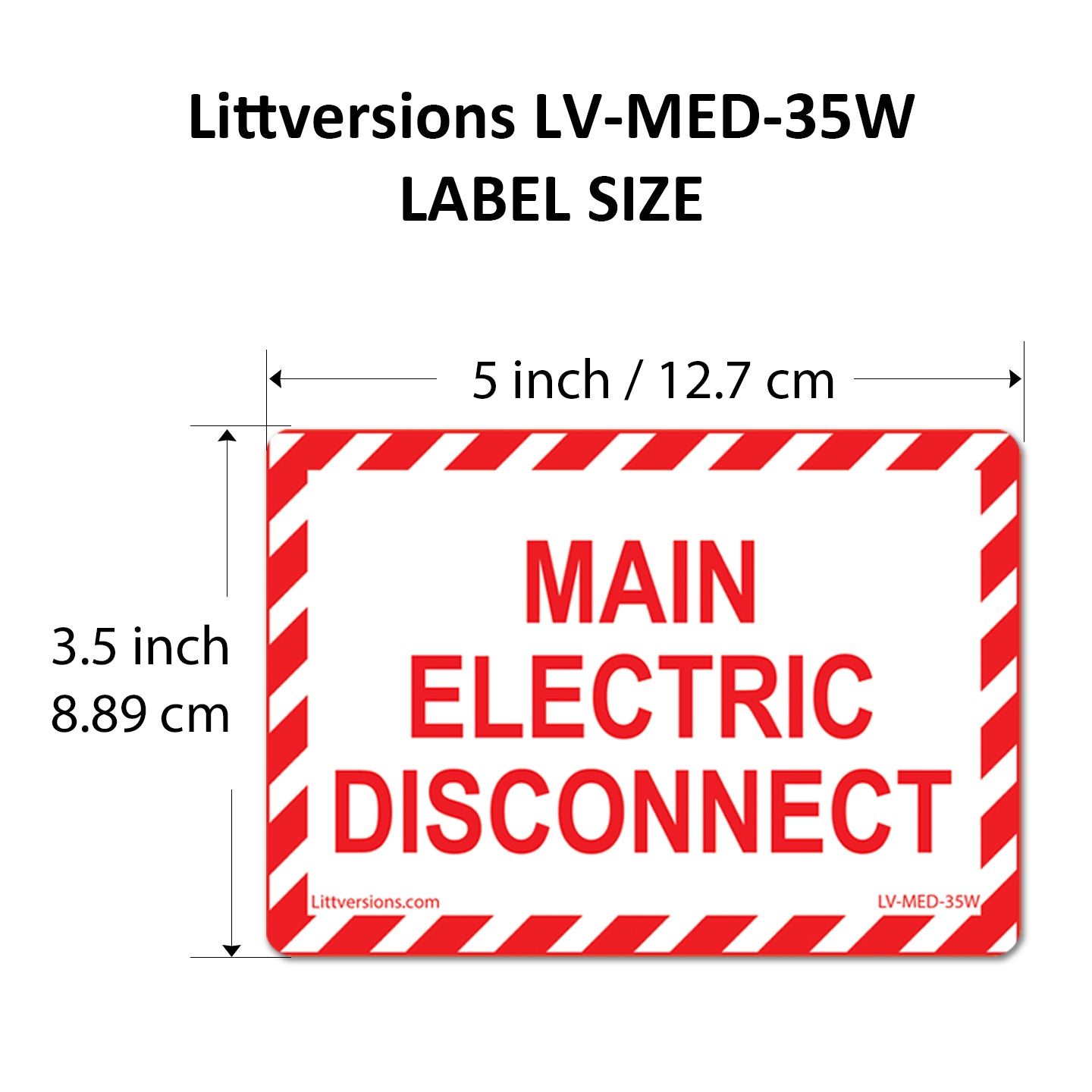 10 Pack White 5"x 3.5" Main Electric Disconnect Label Decal Sign Emergency Sticker Vinyl Lock Out Shut Off