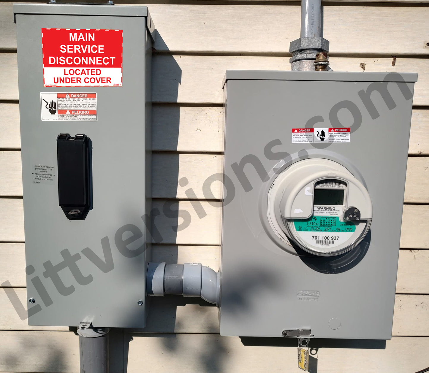 5" x 3.5" Main Service Disconnect Located Under Cover Labels Sign Sticker Electrical Vinyl EPA5AP