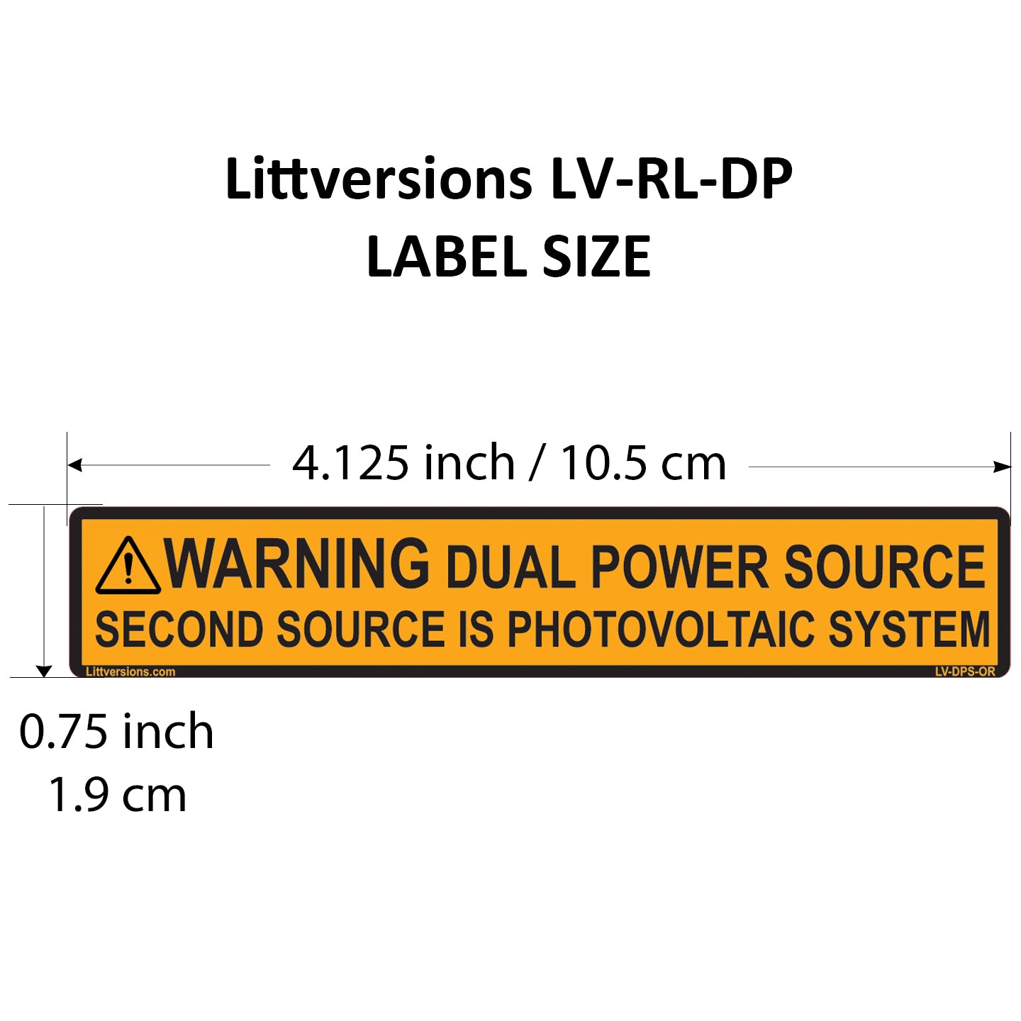 10 Pack 4.125"x 0.75" Reflective Outdoor Rated Laminated CA Solar NEC Compliant Warning Dual Power Source Photovoltaic PV System Labels Sticker 149887 596-00665 UL-969 Standard 596-00495