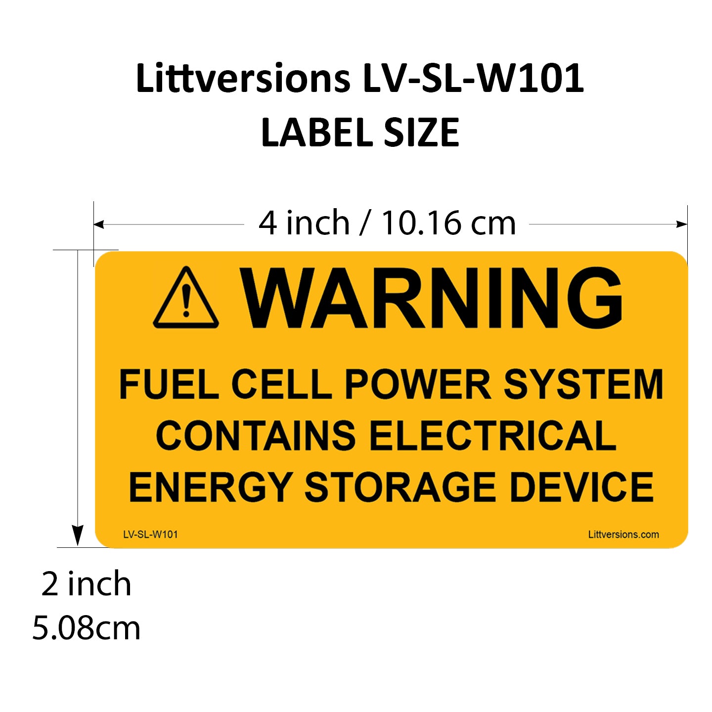20 Pack 4.125"x 2" Solar NEC Compliant Warning Fuel Cell Power System Contains Energy Storage Devices Laminated Labels Sticker UL-969 Standard 596-01010 596-01002