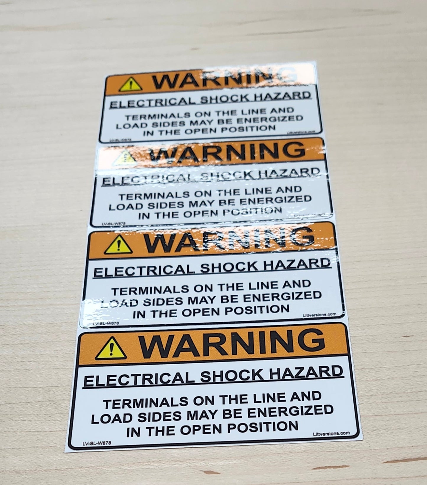 20 Pack 3.75"x 2" Solar NEC Compliant Outdoor Rated Laminated Warning Electrical Shock Hazard Terminals on the line…Open Position Labels Sticker 149868 UL-969 Standard 596-00878