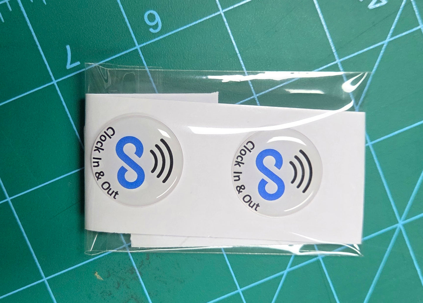 5 Pack 1" White Round Replacement Connecteam Label with Ready to use NFC 213 Tags for Clock in & Out -Rewriteable NFC tag