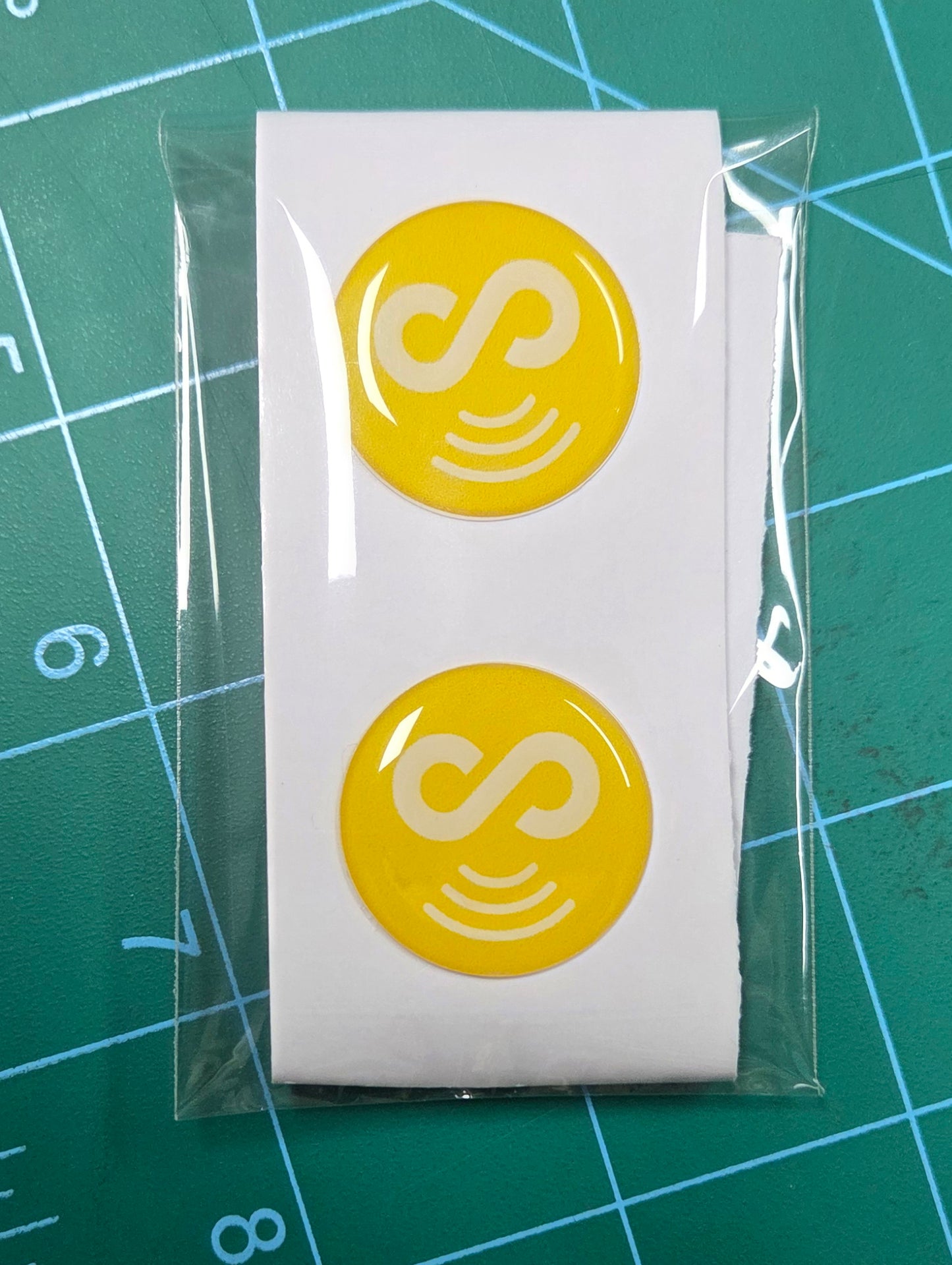 5 Pack 1" Yellow Round Replacement Connecteam NFC Tag with Ready to use NFC 213 Tags -Rewriteable NFC tag