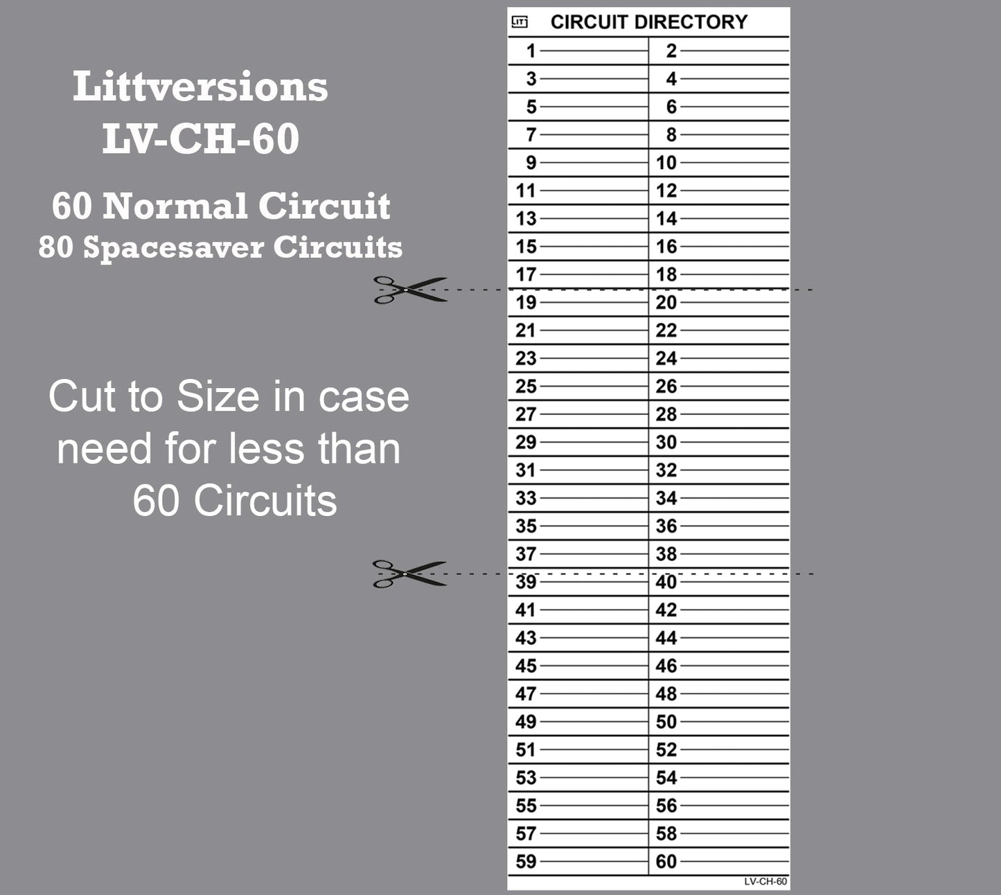 Replacement for Cutler Hammer 60 Circuits