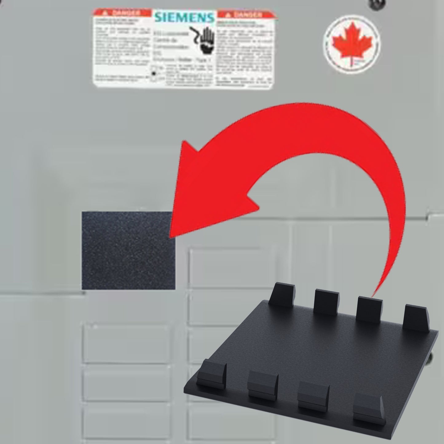 2" x 2.5" Replacement Filler Plate for Siemens Main Breaker Filler Plate ECMBF125 100 & 125A Main Breaker
