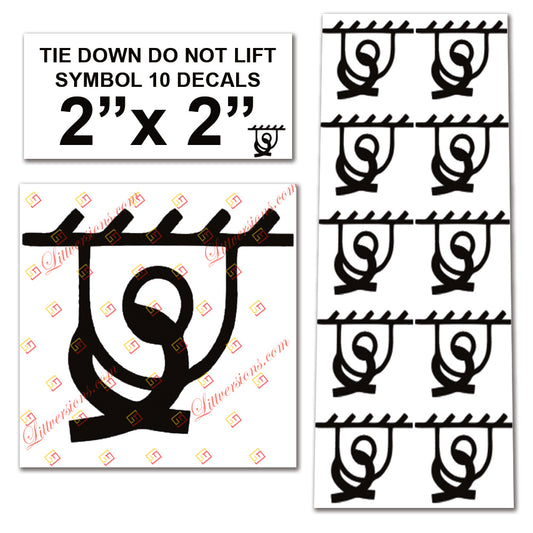 10 Pack 2"x2" Tie Down, Do Not Lift Universal OSHA Compliant Safety Notice Caution Symbol Stickers Decal Label Air Compressor Equipment Construction Industrial Mobile Portable & Stationary Units Sign