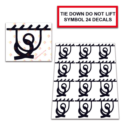 24 Pack Universal OSHA Compliant Air Compressor Safety Symbol Stickers Decal Set Suitable for Towable, Mobile, Portable and Stationary Units (Tie Down, Do Not Lift)